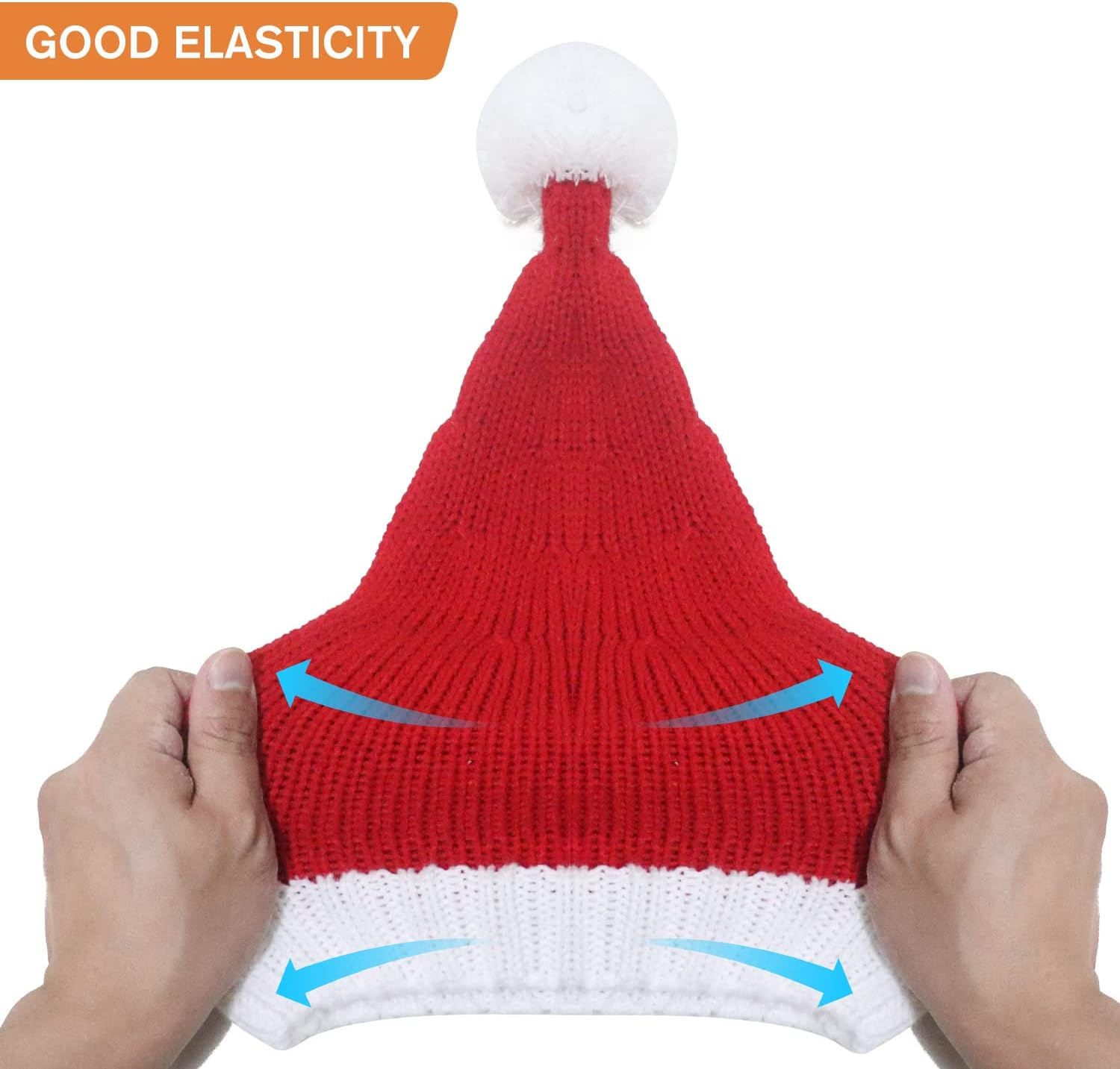 Christmas Hats Red Santa Hat Xmas Party Hat Red Knitted Beanie Hat for Adult Women Men image number 1
