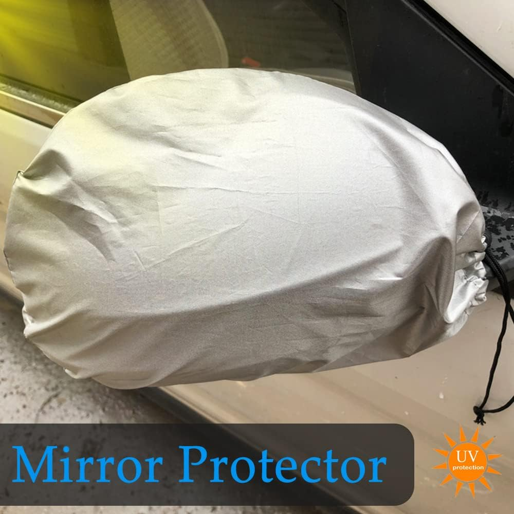 ASUBHA 2PCS Side Mirror Covers, Car Mirror Protector, Waterproof Snow Rearview Cover Protects from Ice Snow Frost Dew Rain Bird Poop, Car Accessories Auto Rearview Protection Cover for Most Vehicles image number 5