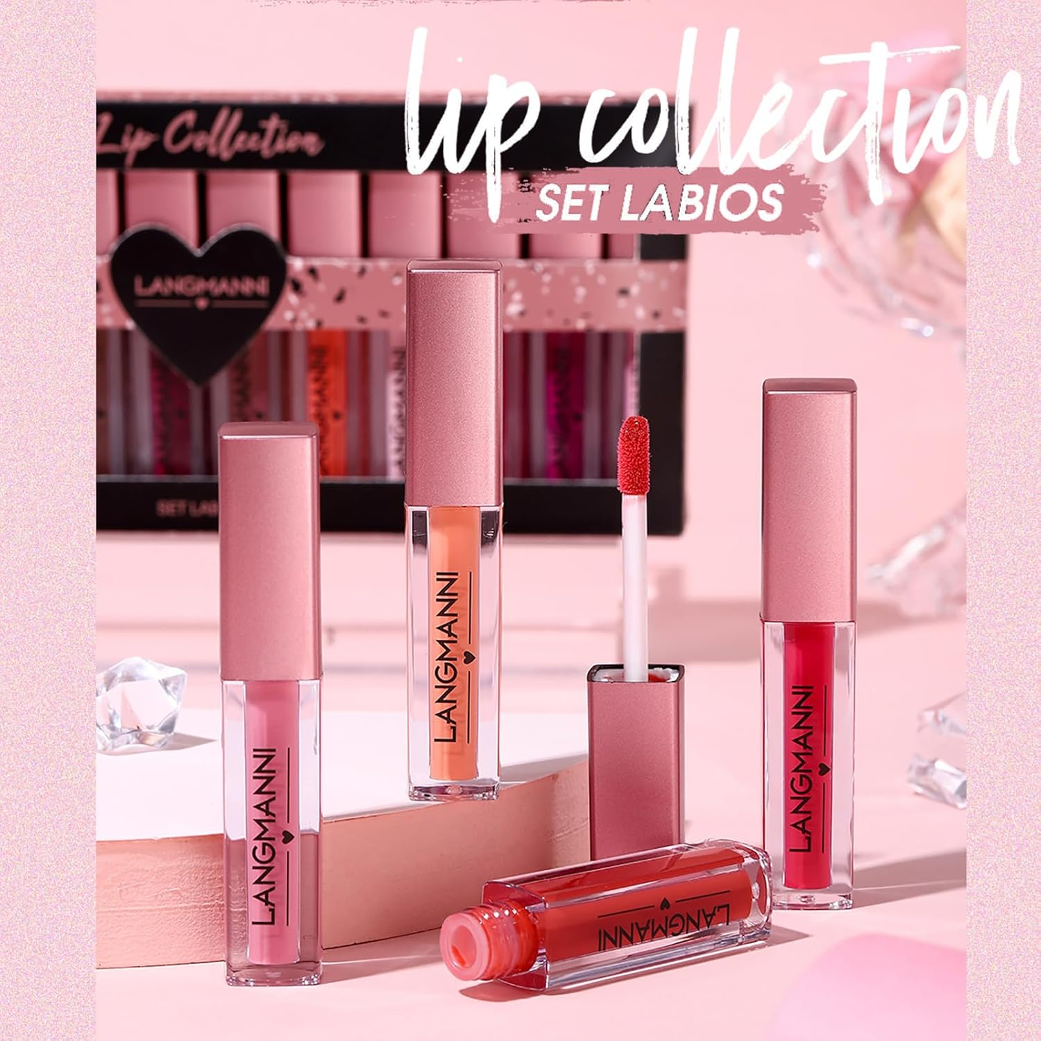 12 Pcs Lip Gloss Makeup Set, Shiny Smooth Soft Liquid Lip Stain, High Pigment Moisturizing Lip Tint, Lip Glaze Long Lasting Cosmetics Rich Varied Colors for Girls Women image number 3