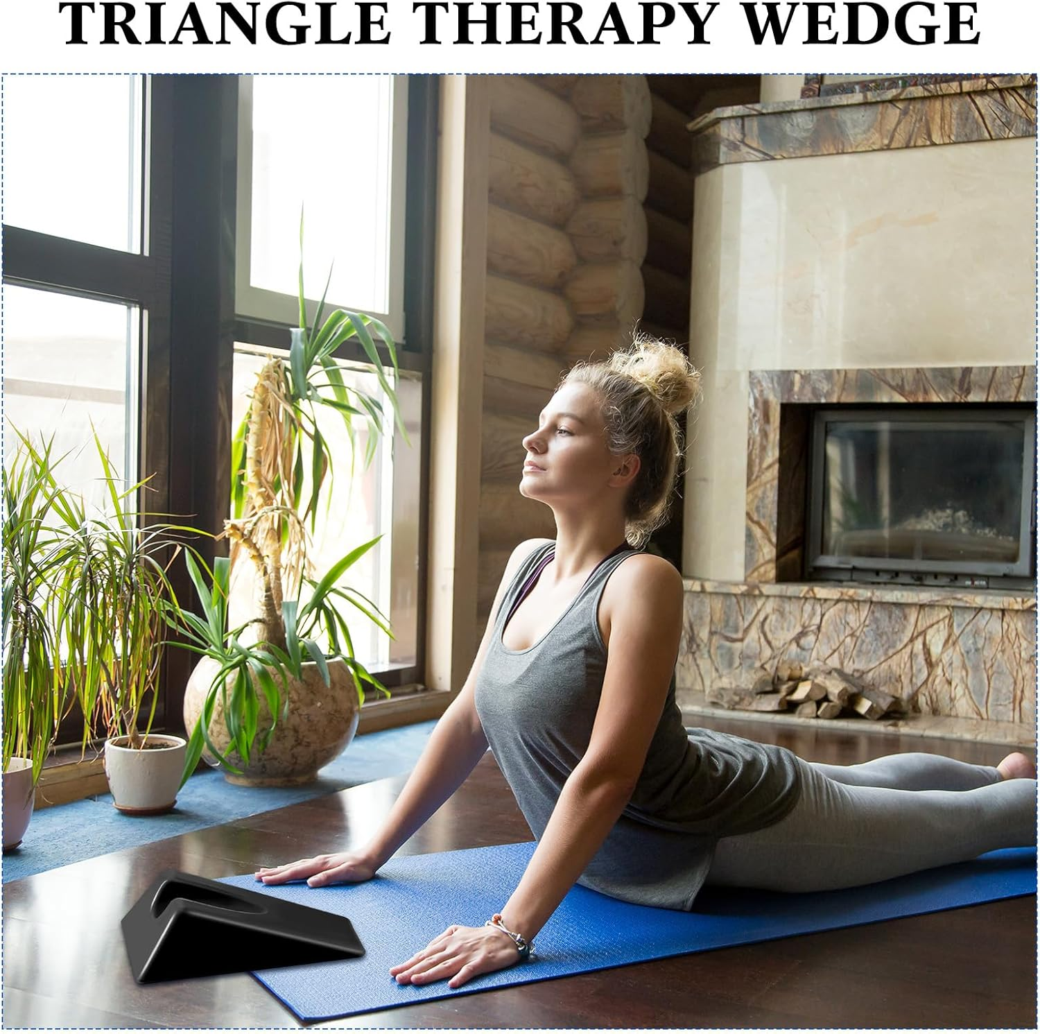 Suzile Therapy Wedge Pillow 7.9 X 4.1 X 2 Inch Triangle Therapy Wedge Non Slip Silicone Wedge Pillow Sturdy Mobilization Support for Relieve Spinal Pain Rehabilitation Tool (Black) - Pink image number 3