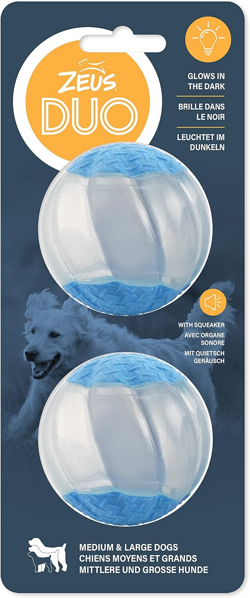 ZEUS Duo Balls with LED, Interactive Dog Toys, Small (96287) image number 4
