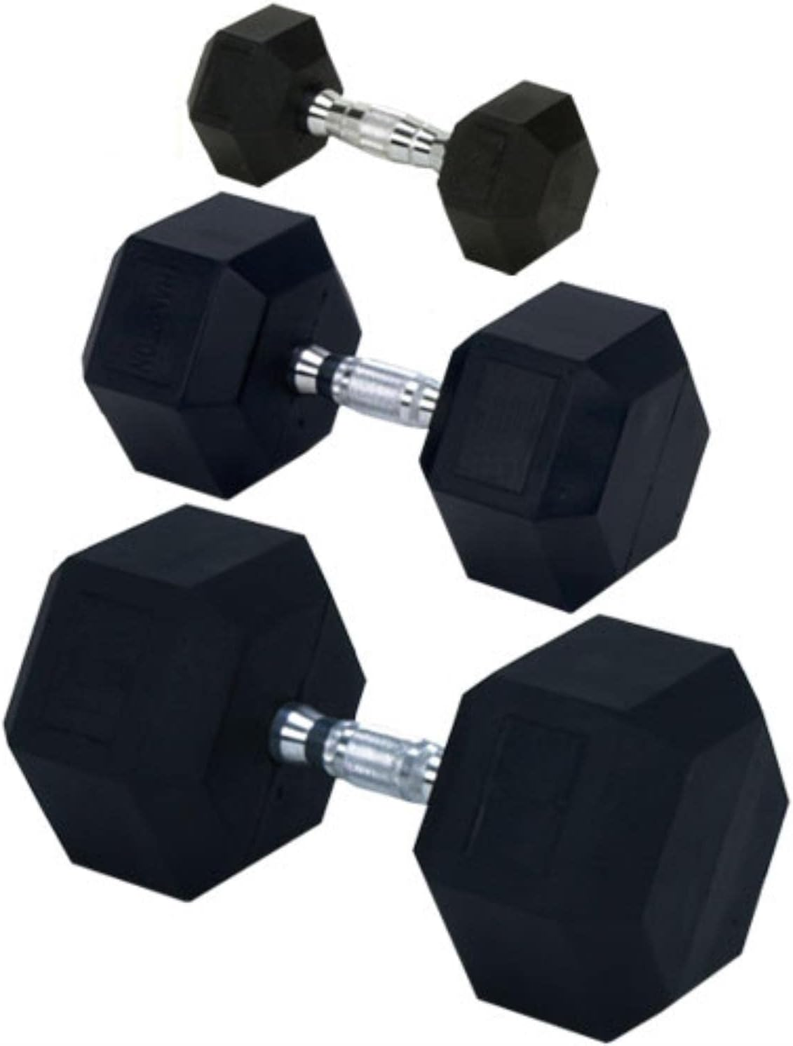 Champion Barbell Rubber Encased Solid Hex Dumbbell