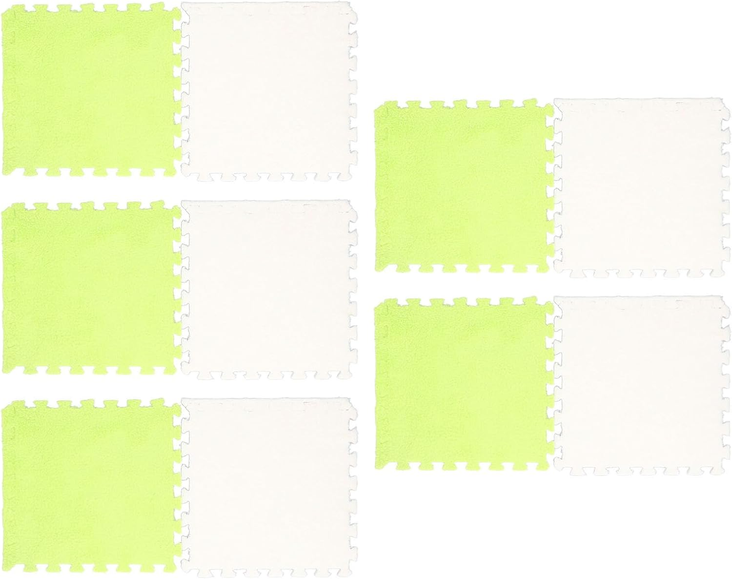 Fluorescent 10Pcs Plush Puzzle Foam Floor Mat, Interlocking Soft Square Foam Tiles 31X30Cm Area Rugs Carpet for Bedroom Parlor Decoration image number 4