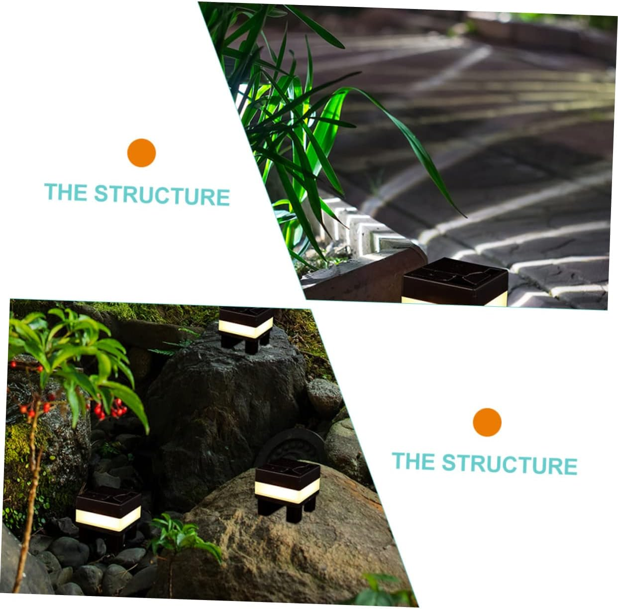 Outdoor Solar Fence Post Lights 2Pcs Solar Lamp Post Light IP55 Waterproof for Yard Garden image number 2