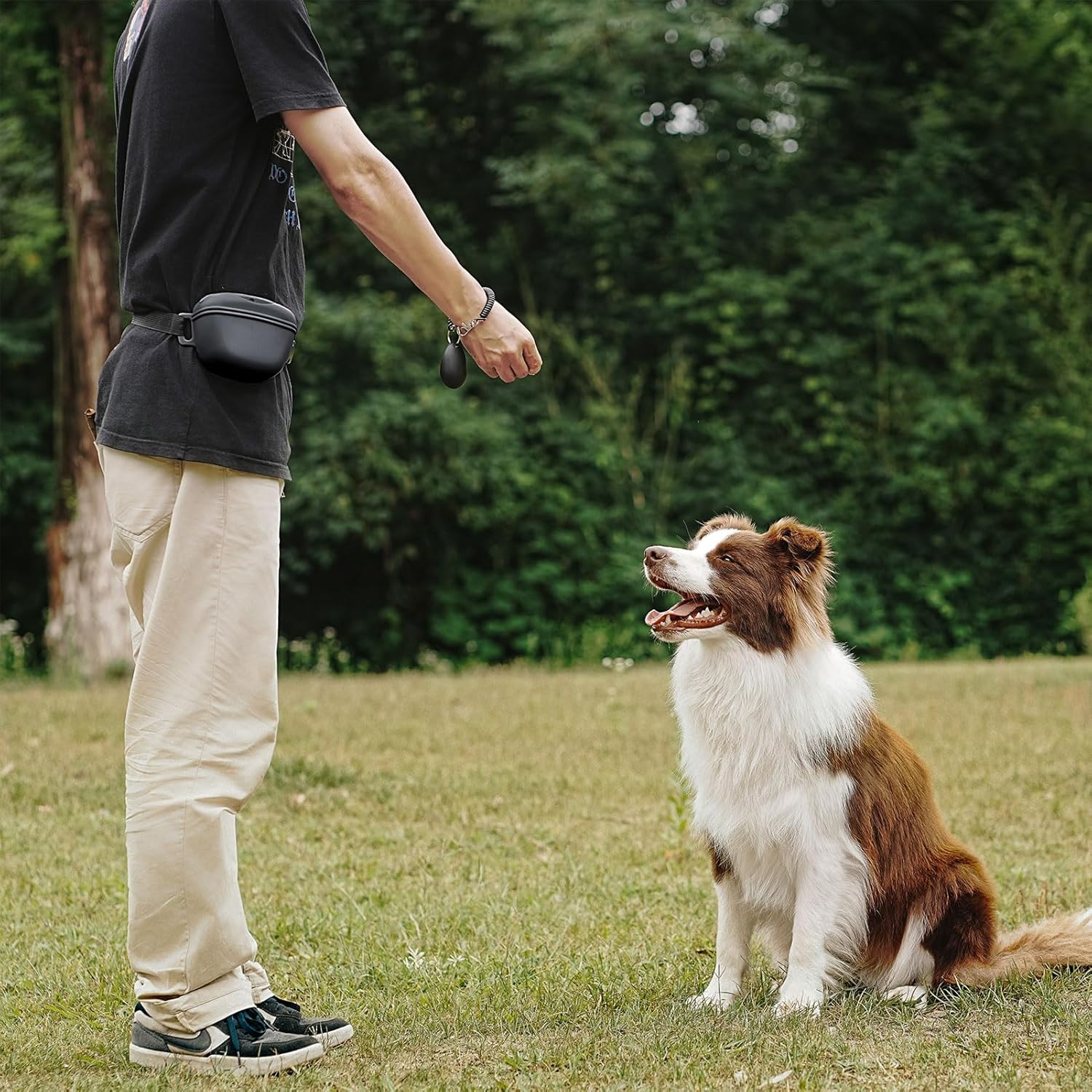 AOKLANT Pet Training Snack Bag with Updated Magnetic Clicker 2.0 Seal, 1.66 Cups Silicone Band Bag for Dog Snacks, Ideal for Training and Walking. image number 4