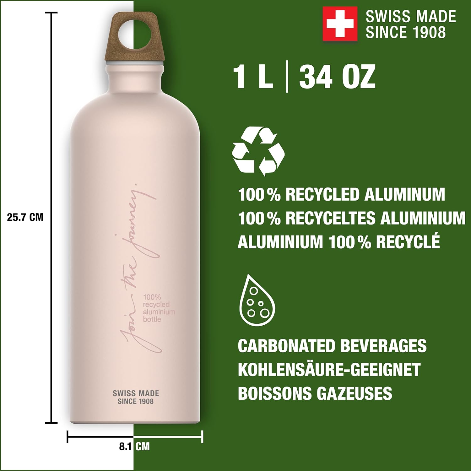 Sigg - Aluminium Water Bottle - Traveller Myplanet Black - Climate Neutral Certified - Suitable for Carbonated Beverages - Leakproof - Lightweight - BPA Free image number 6