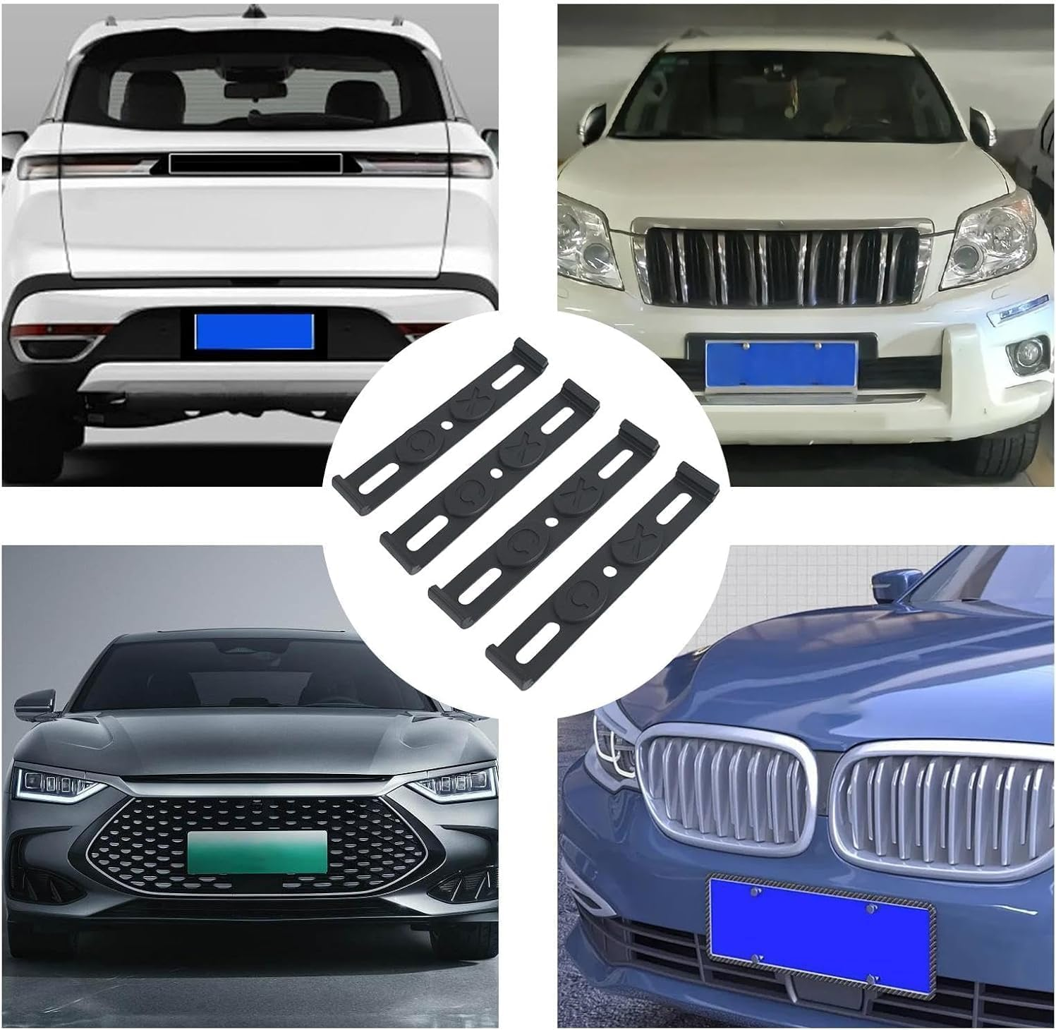 4Pcs Frameless License Plate Mount, Car License Plate Holder,Frameless Invisible Number Holder Clips Bracket Front and Rear Car Tags image number 5