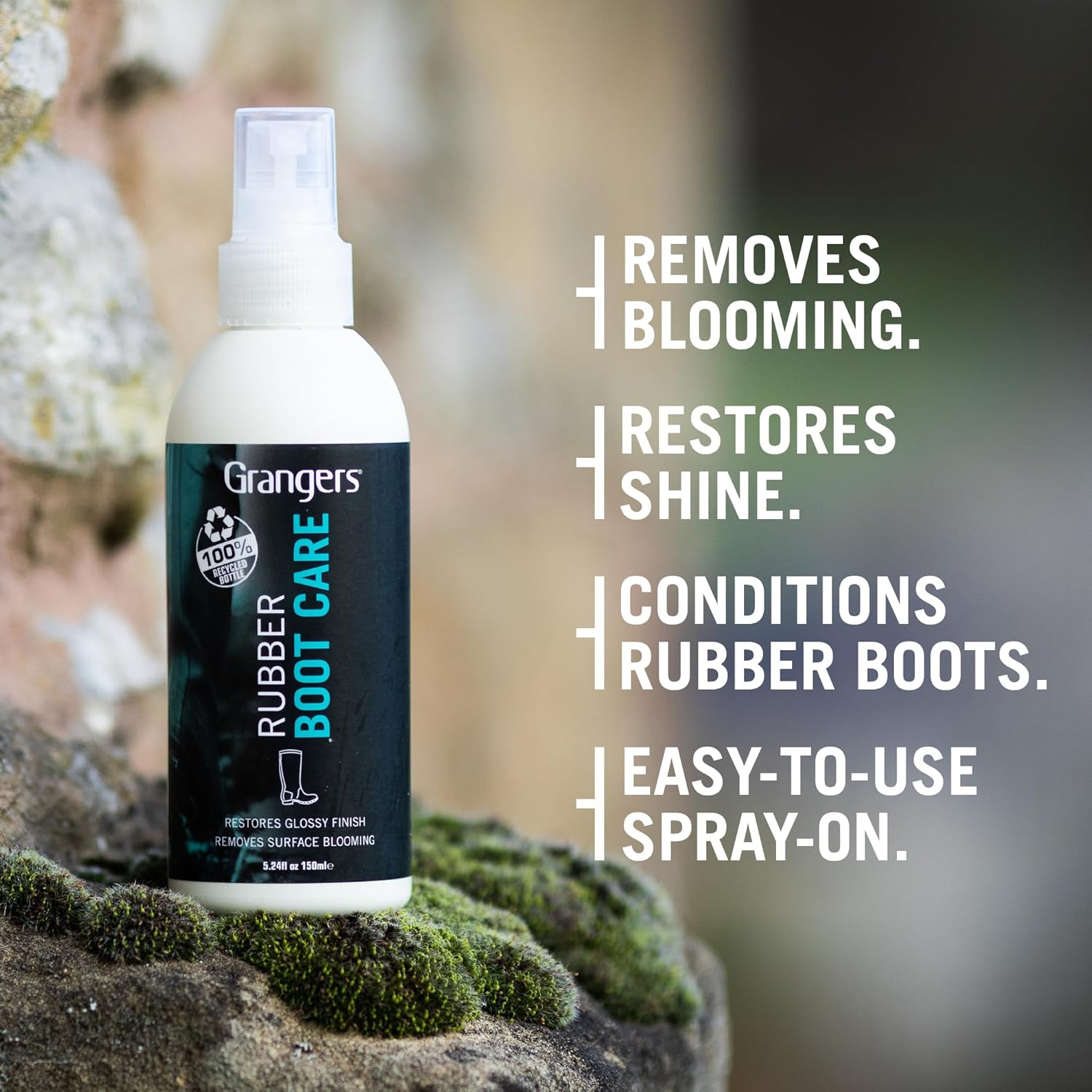 Grangers Rubber Boot Care | 150Ml | Restores the Shine and Removes Blooming on Rubber Boots image number 2