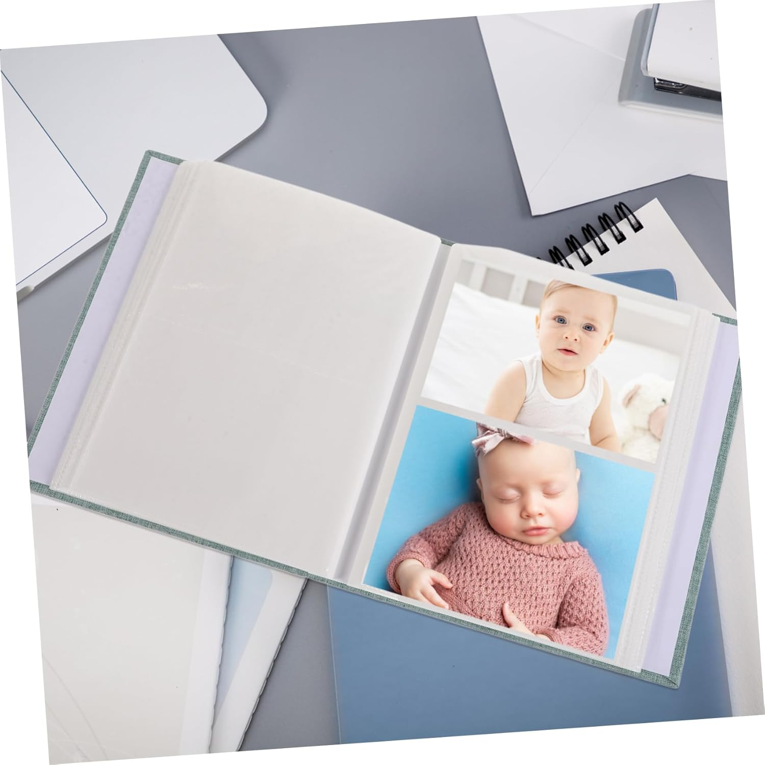 Garneck Boy Photo Album Pages Green White for Family Photos for Showers Birthdays Preserves Cherished Memories image number 5