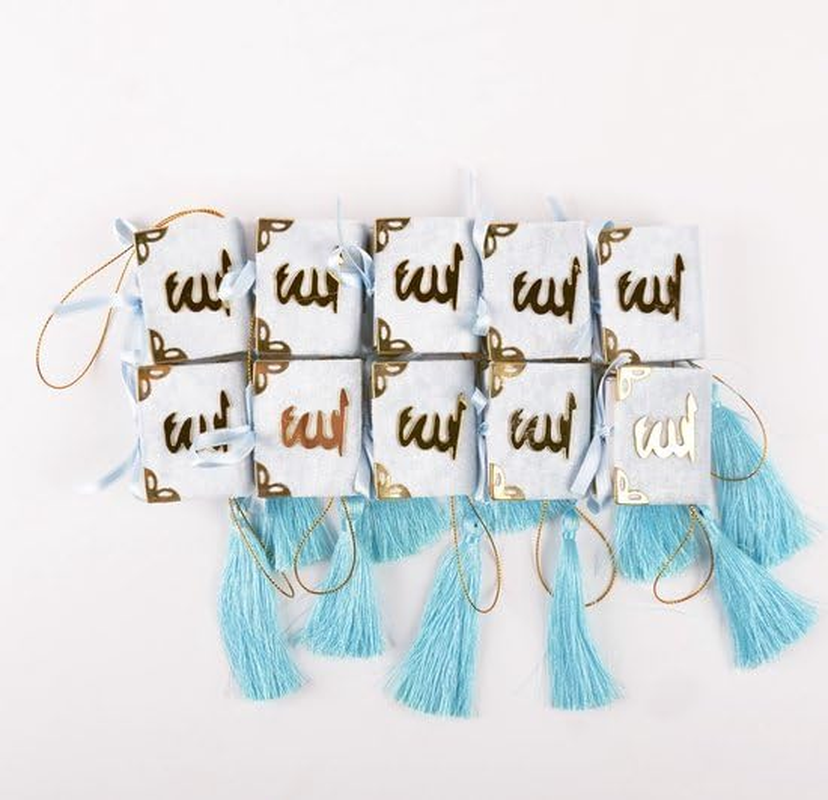 Mini Quran Books 10 Pieces Set, Islamic Gifts, Muslim Favor (Blue)