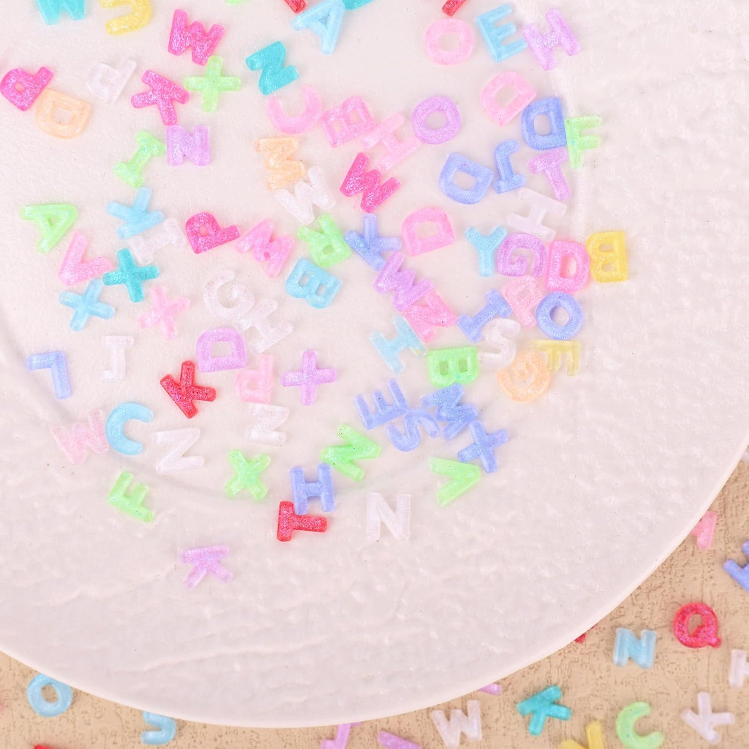 300Pcs Letter Nail Art Charms, Resin Colorful Flatback Alphabet Nail Art Charm Decorations Practical Manicure Accessories for Studio Home DIY Supplies image number 4