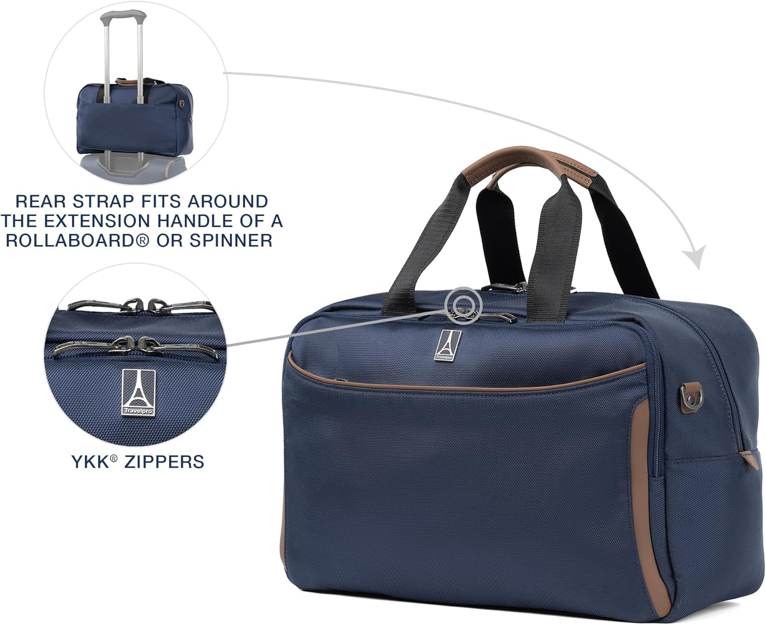 Travelpro Crew Classic Lightweight Softside Luggage, Patriot Blue, Crew Classic Lightweight Softside Underseat Travel Tote Bag image number 5