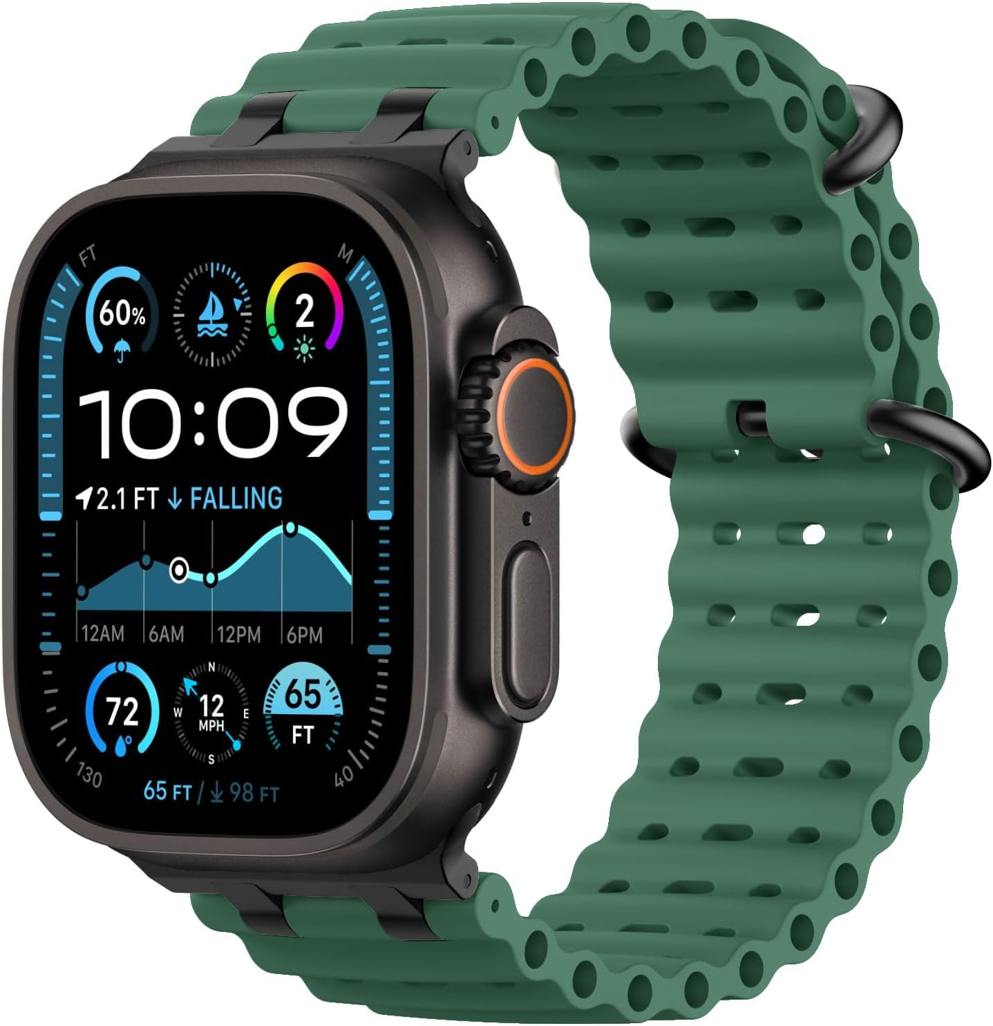 Astorgos Ocean Armband Kompatibel Mit Apple Watch Ultra 2/Ultra 49Mm,S10 46Mm,9/8/7 45Mm,Se2/Se/6/5/4 44Mm,3/2/1 42Mm, Metallanschluss Sport Uhrenarmband F&uuml;r M&auml;nner Frauen