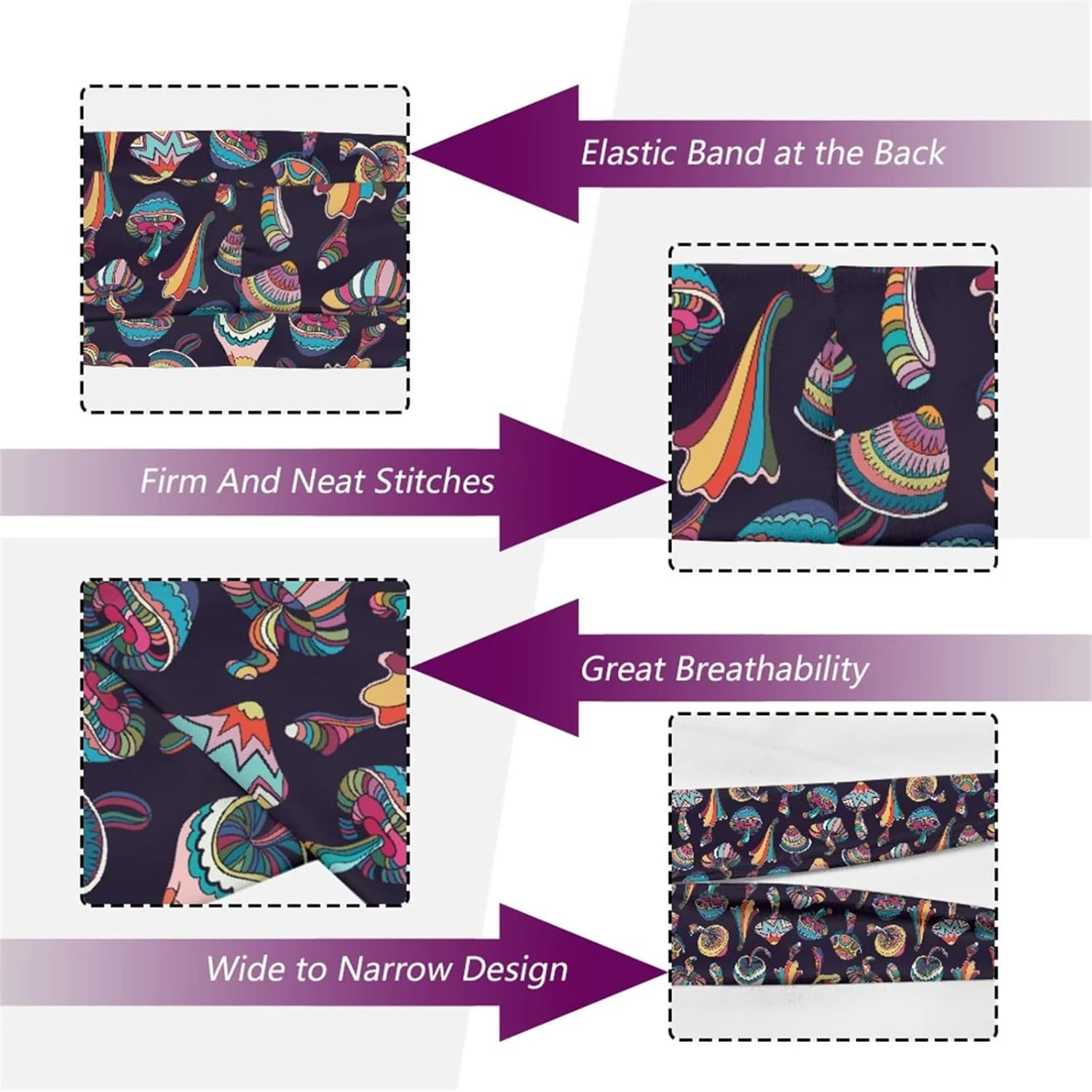 Biyejit Mens Women Headband Breathable Sweatband Sports Headband for Gym, Running, Cycling, Yoga, Basketball image number 2