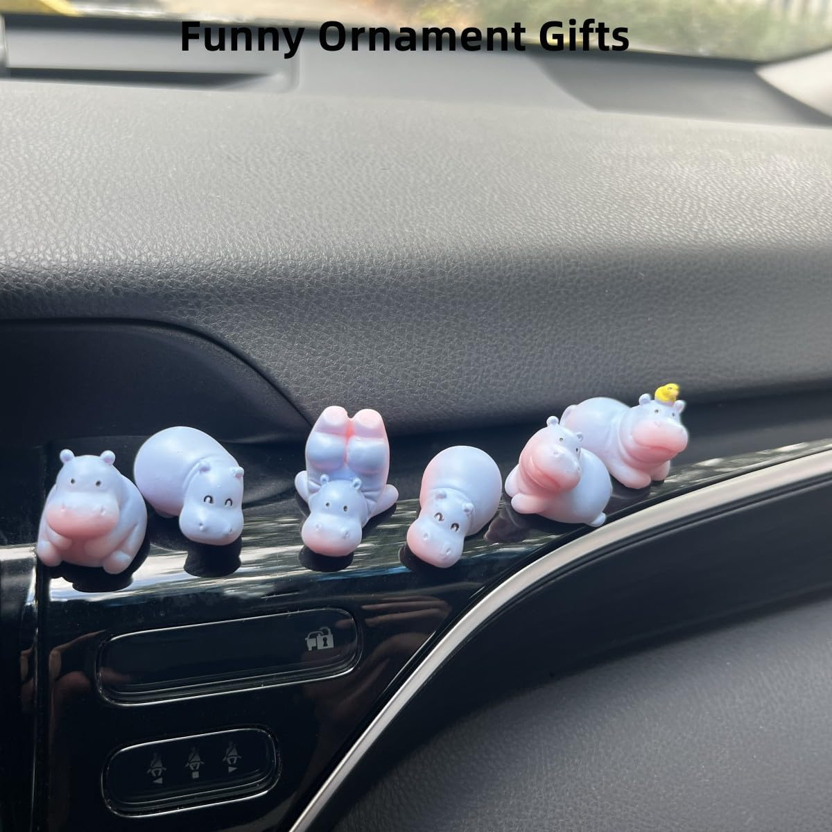 Car Rearview Mirror Accessories, Hippo Dashboard Decor, Ornament, Interior Decoration Accessories for Car Rearview Mirror and Dashboard, Funny Ornament Gifts