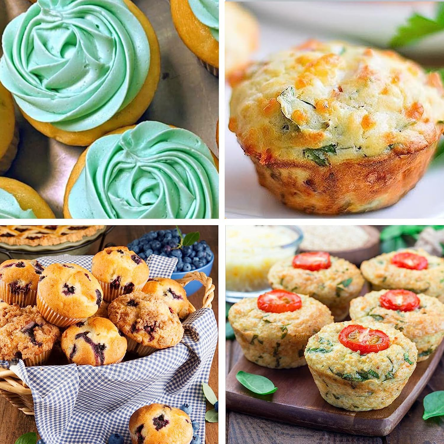 JEWOSTER 12 Cups Silicone Muffin Pan 2 Pack - Silicone Cupcake Pan Nonstick Silicone Molds Great for Making Muffin Cakes,Bread, Tart - BPA Free Baking Accessory image number 5