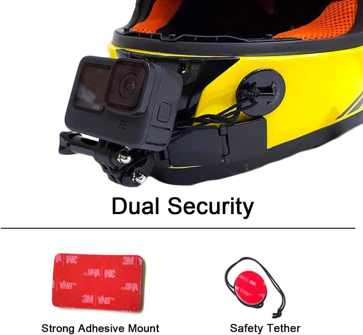 Universal Action Camera Mount Adhesive Chin Mount, Helmet Top or Chin Installation, Strong Adhesive Mounting Base, Immersive POV Recording, Compatible with Gopro Hero 13 12 11 10 9 8 - Unron image number 2