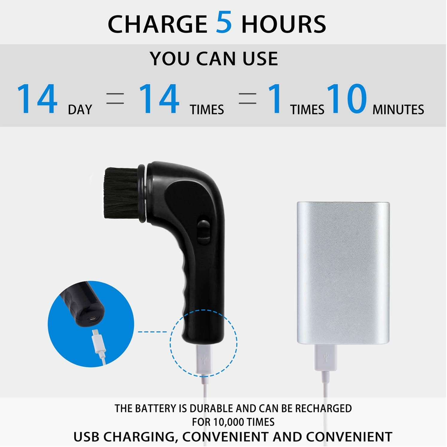 Electric Shoe Cleaner Brush, Electric Shoe Polisher Brush Shoe Shiner Dust Cleaner Portable Leather Cleaner Care Kit for Shoes image number 6