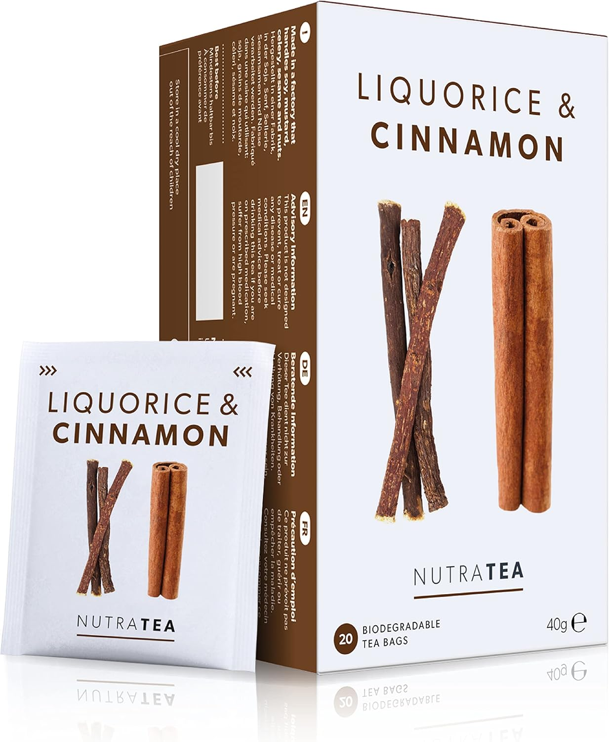 Nutra Tea - Liquorice & Cinnamon Tea | 40 Herbal Tea Bags - (2 Pack) image number 2