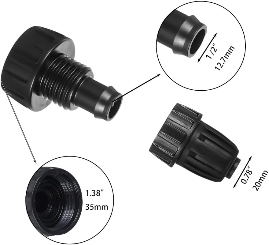 6-Pack Drip Irrigation Kit- 3/4" to 1/2" Adapters, Thread Drip Irrigation Tubing Adapter, Faucet Connector, Auto Watering image number 6
