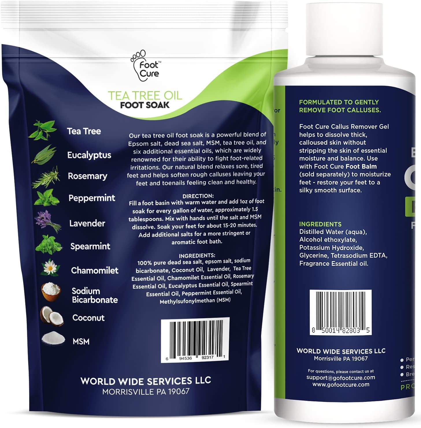 Tea Tree Foot Soak & Callus Remover Gel Kit - Extra Strength Callus Remover Gel & Foot Soak with Epsom Salts for Calluses, Dry Cracked Heels, Toenail - Pedicure for Tired Feet image number 2