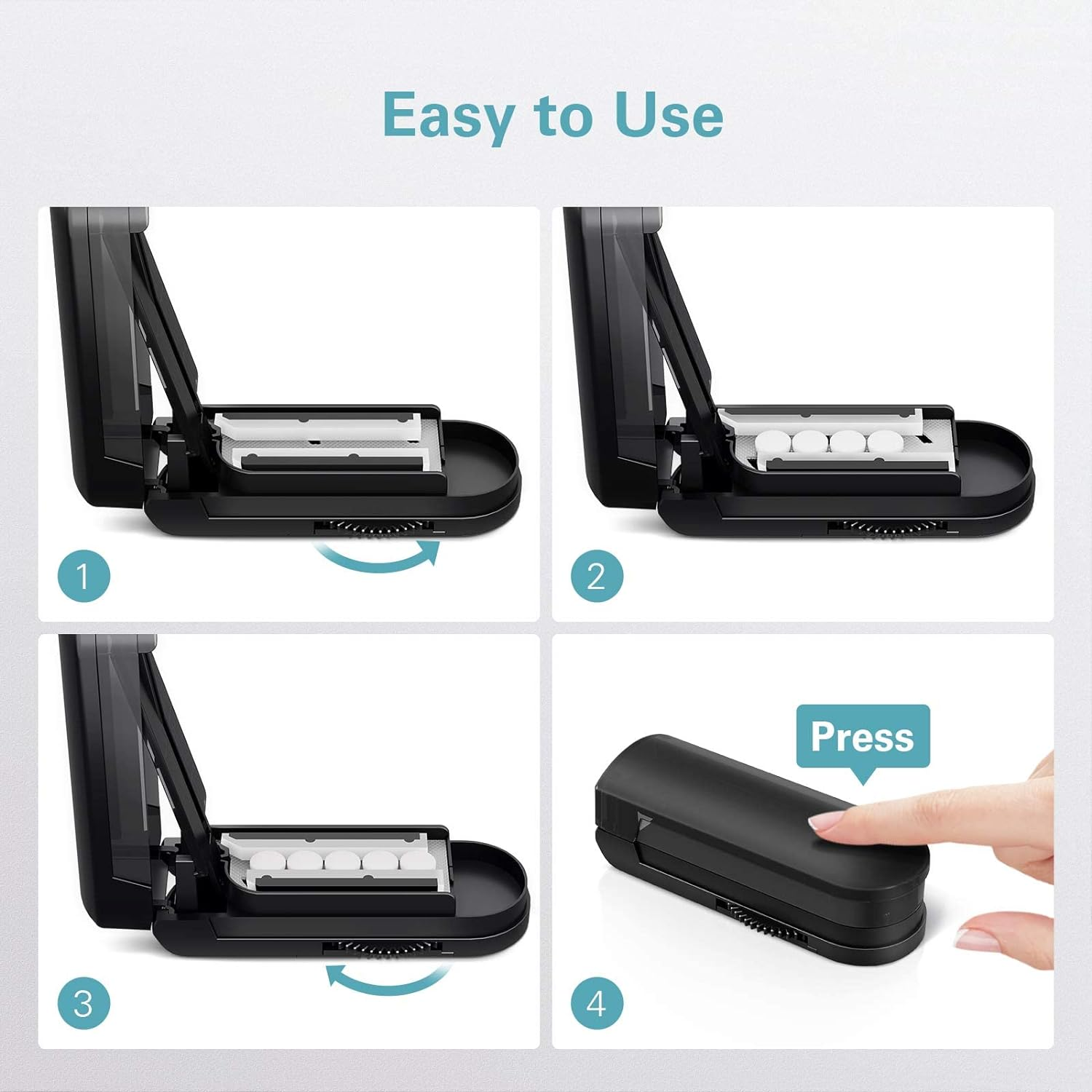 DEPAD Multiple Pill Cutter for Small Pills, Adjustable Splitter Multi Tablets with Accurate Alignment, Stainless Steel Cutting Blade and Guard Black 1.0 Count - Pink image number 5