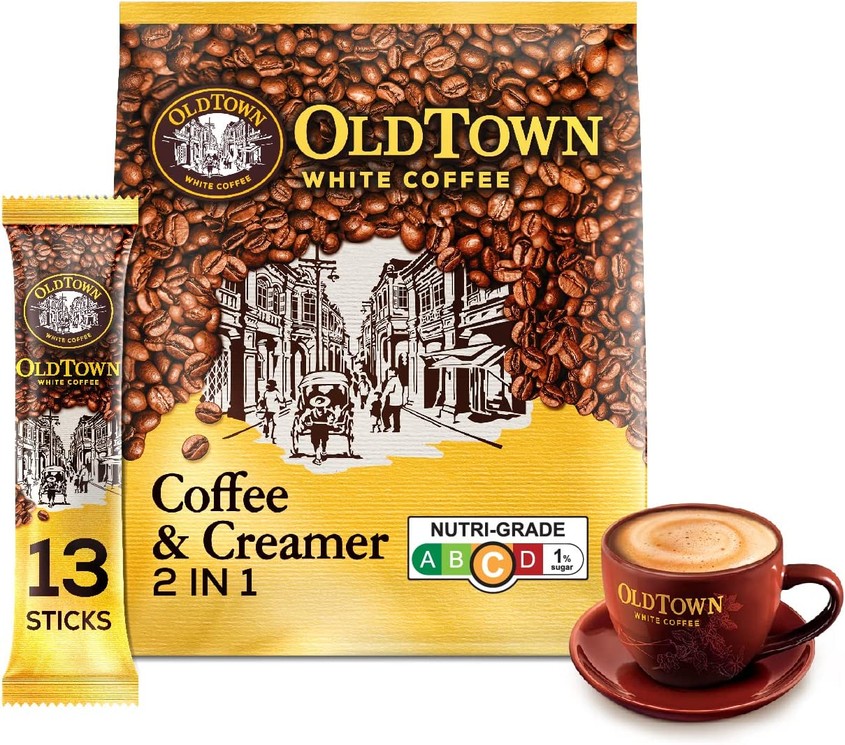 Oldtown 2 in 1 White Coffee and Creamer, 375 G - 375 G (Pack Of 1)