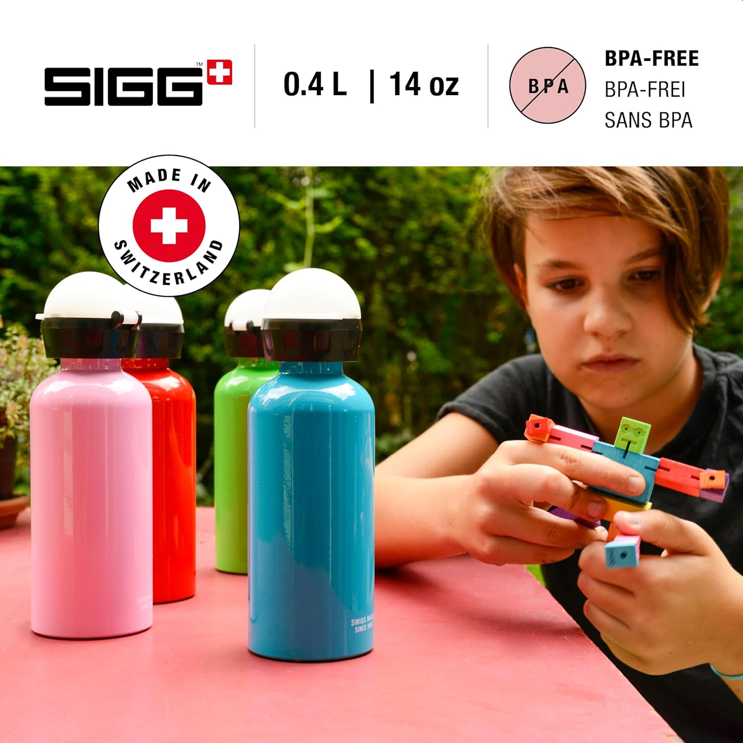 Sigg - Aluminium Kids Water Bottle - KBT - Leakproof - Lightweight - BPA Free - Climate Neutral Certified - 0.4L image number 5