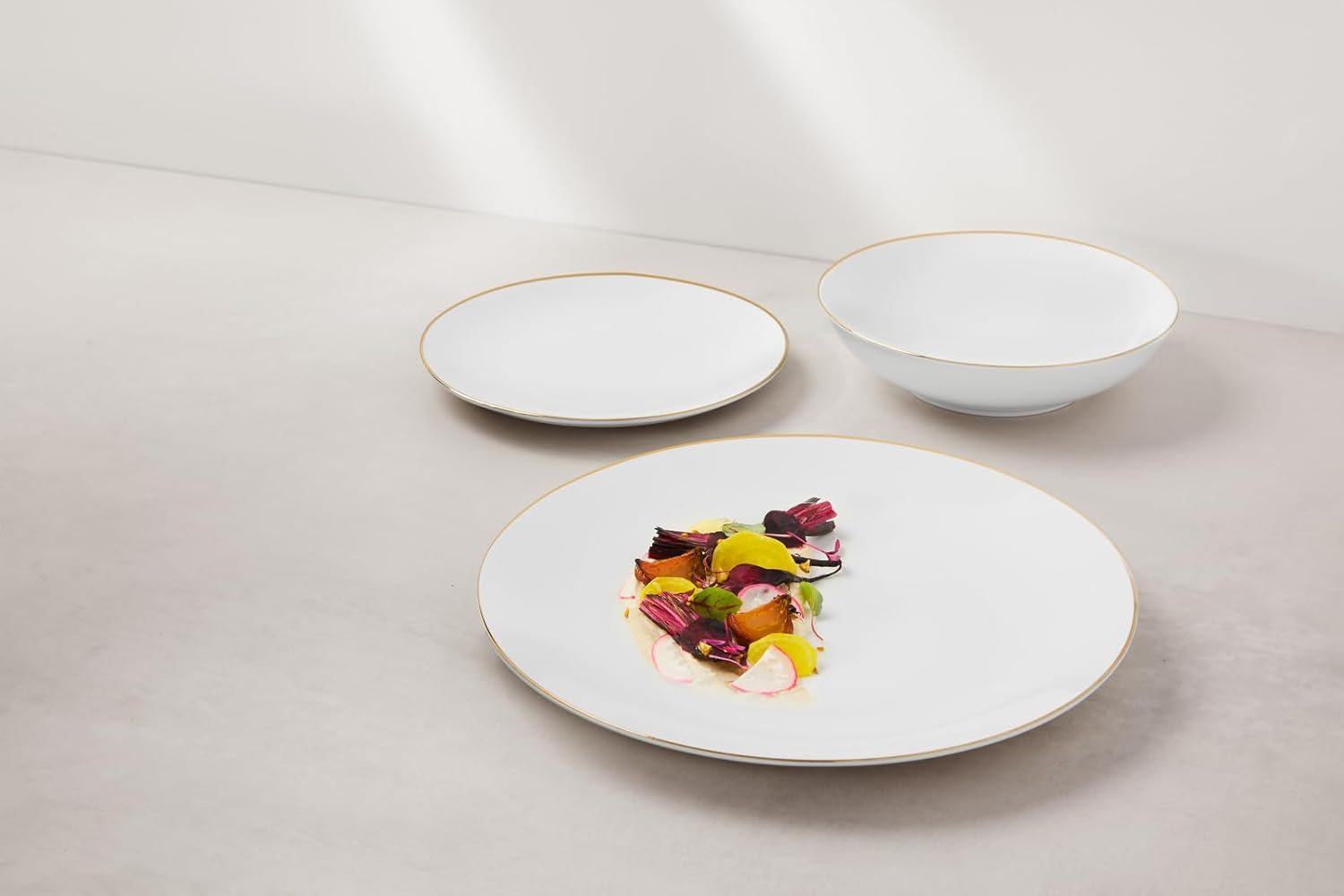 Maxwell & Williams White Gold Coupe Dinner Set 12Pc Gold Gift Boxed