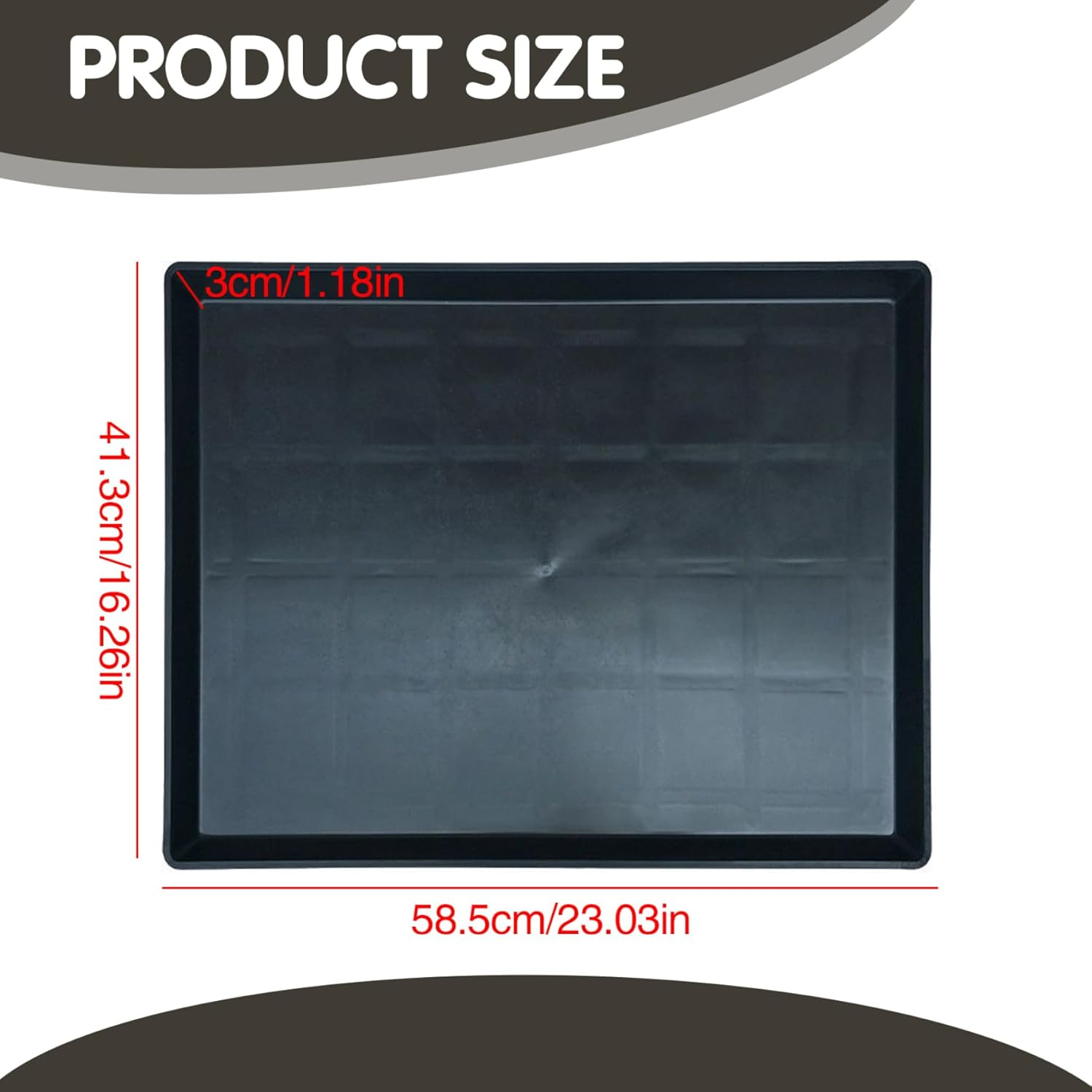 Huraoerrrr Black Plastic Dog Crate Tray, 23.03 X 16.26 X 1.18 Inch, Replacement Pan for Dog Cages, Kennels, Crates, Indoor Use image number 2