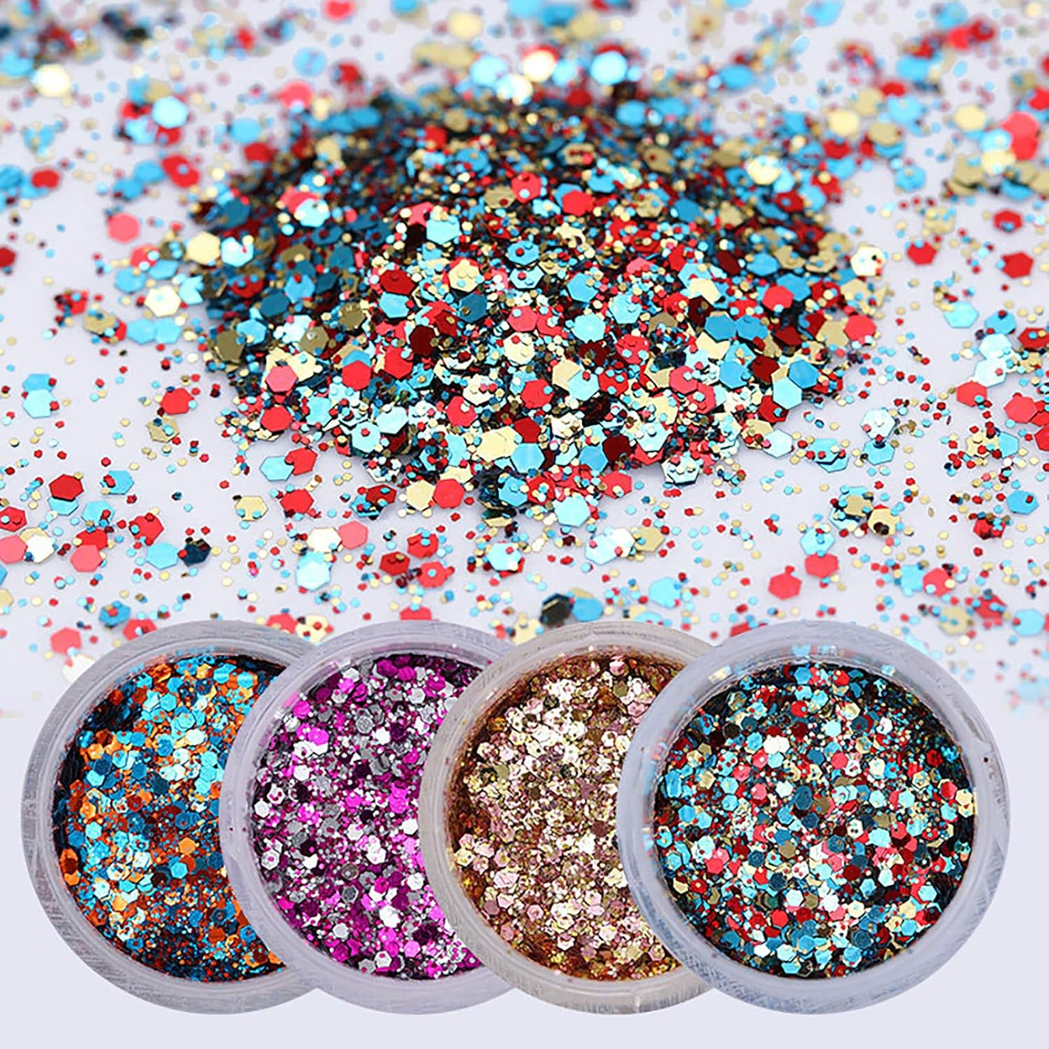 6 Boxes Festival Chunky Holographic Glitter Eye Gradient Glitter Nail Sequins image number 2