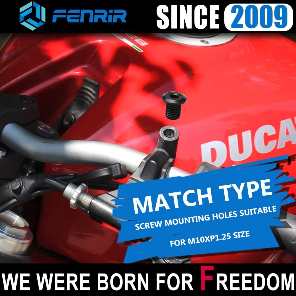 FENRIR Motorcycle Mirror Hole Plug 304 Stainless Steel Compatible with M10XP1.25 Vulcan S Z900 Z650 Z500 Z400 Z125 MT03 MT07 MT09 MT10 XSR700 SV650 GSXS750 GSX8S CB750 CB650R CB500F Duke Tuono V7 V9