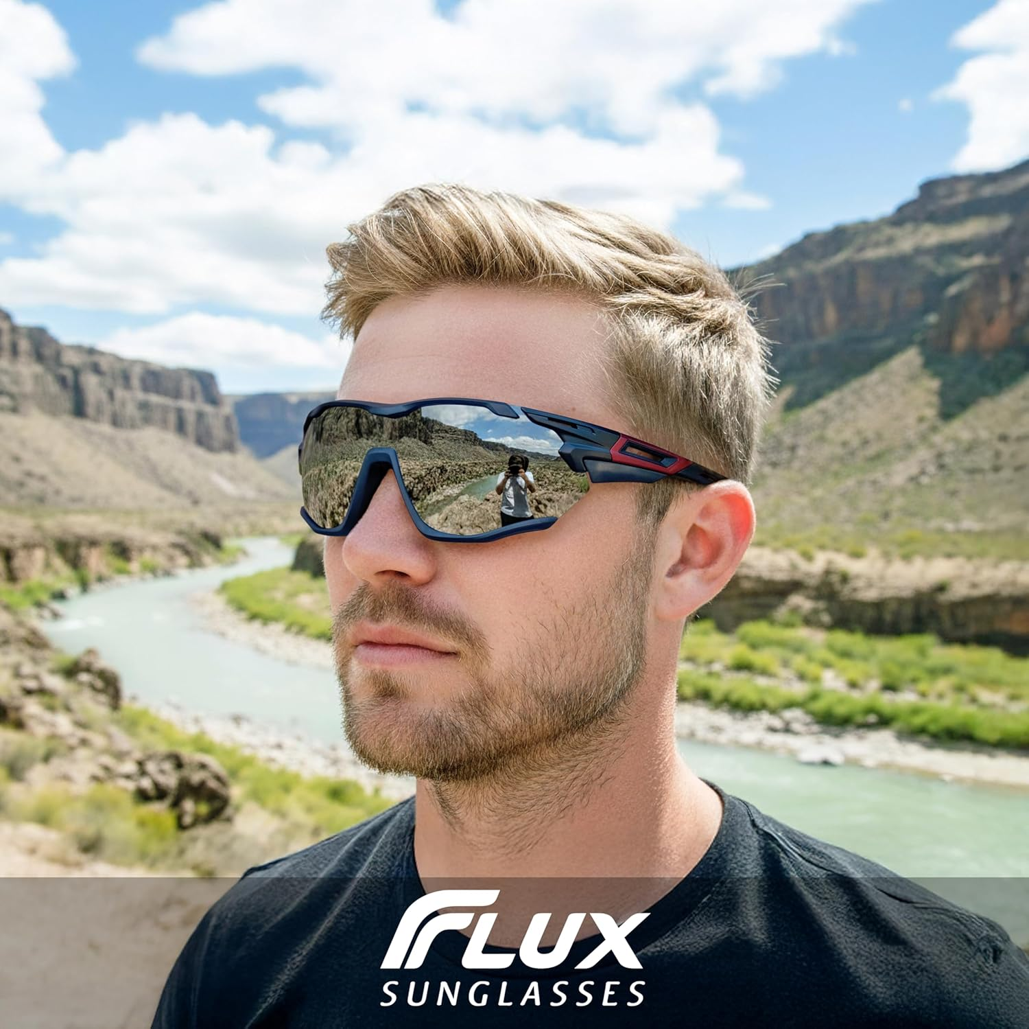 Flux VENTURA High-Performance Sunglasses: Anti-Fog PC Lenses, Ventilated TR90 Frame, UV Protection, Ideal for Sports and Cycling