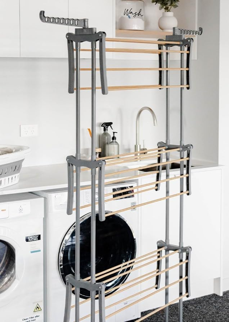 Seymour'S 3-Tier Foldable Airer with Hanger Racks &ndash; Compact Clothes Drying Rack for Indoor Use, Ideal for Efficient Drying and Organisation image number 1