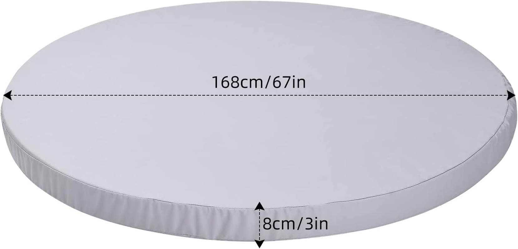 MICTONY Outdoor Daybed Cushion Cover, 66" Replacement Daybed Cover with Elastic Band, Sun Bed Cushion Cover, Outdoor round Bed Cushion, Cover ONLY (Daybed NOT Included), Grey