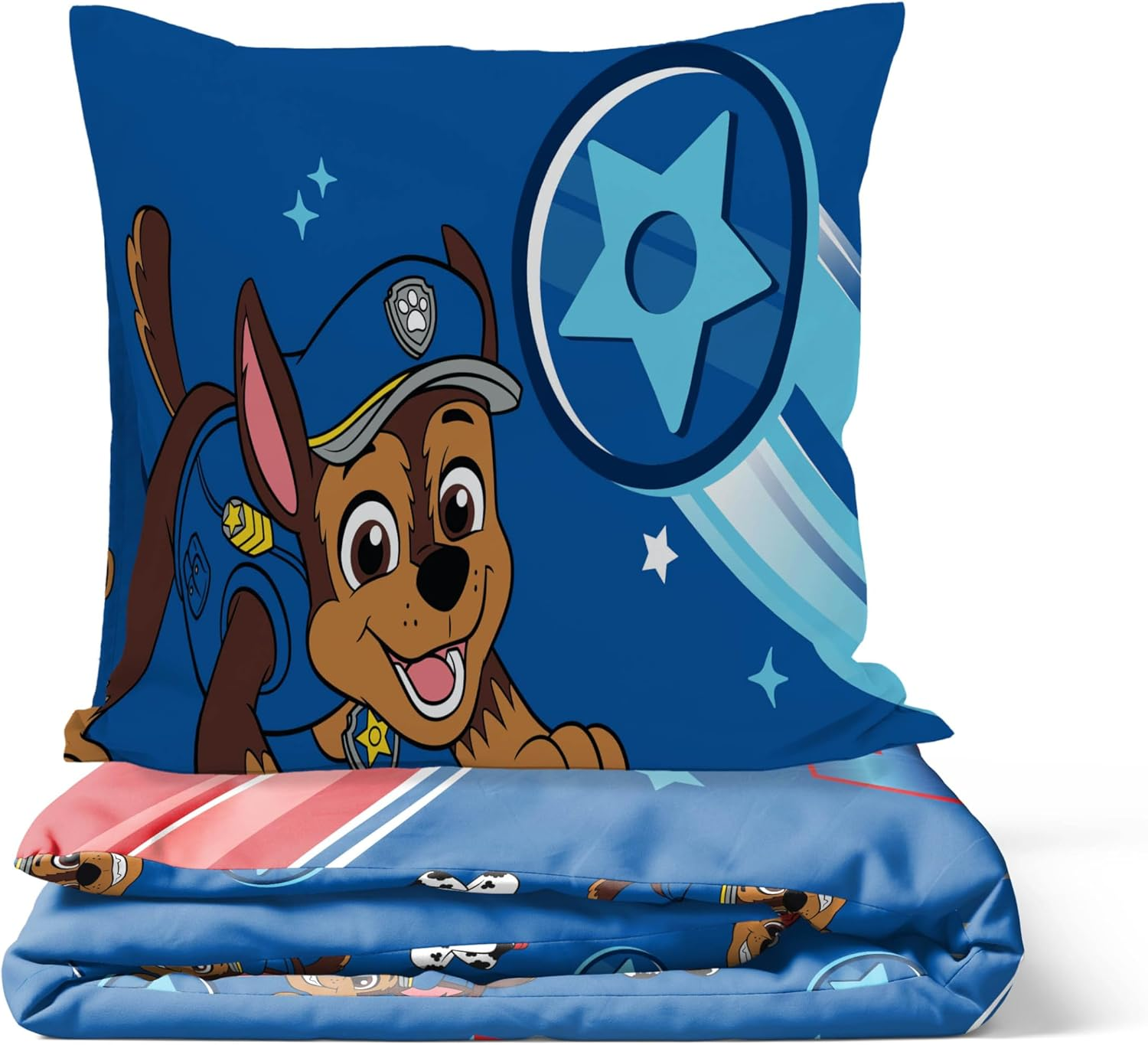 Jay Franco Nickelodeon Paw Patrol 100% Cotton Single Duvet Cover Set - Chase Blue Bedding Includes Pillowcase 80 X 80 Cm image number 3
