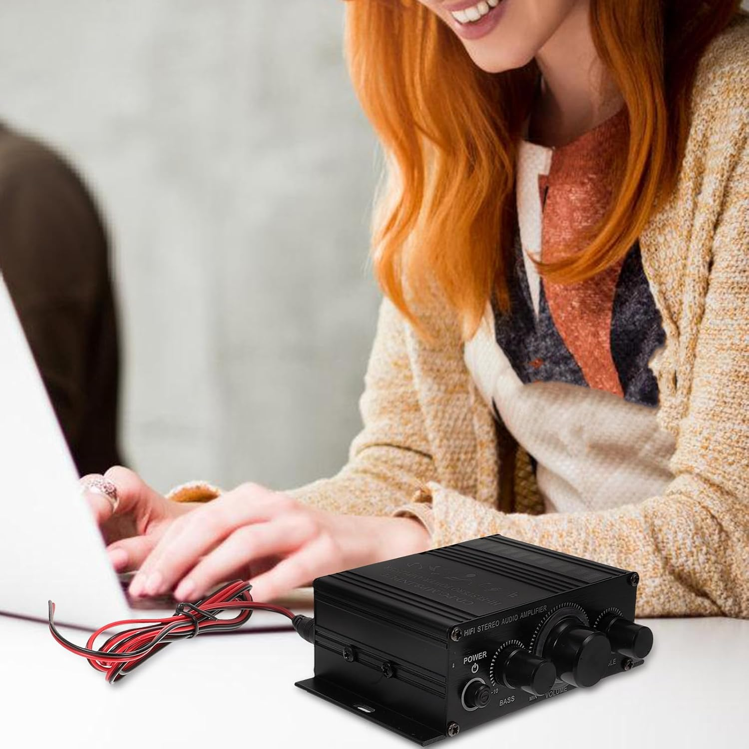 Toddmomy Mini Amplifier Car and Home Audio Stereo Amp with Dc Cable, Compact Black Power Amplifier for Portable Speaker Systems and Mp3 Players image number 3