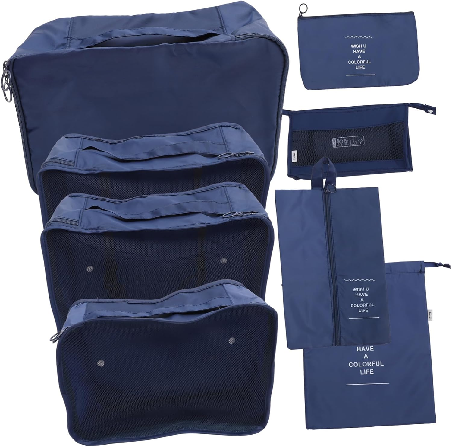 Beavorty Travel Organiser Bag Includes Packing Cubes Underwear Bags Shoe Toiletry Storage Luggage Packing Cubes for Travel image number 5