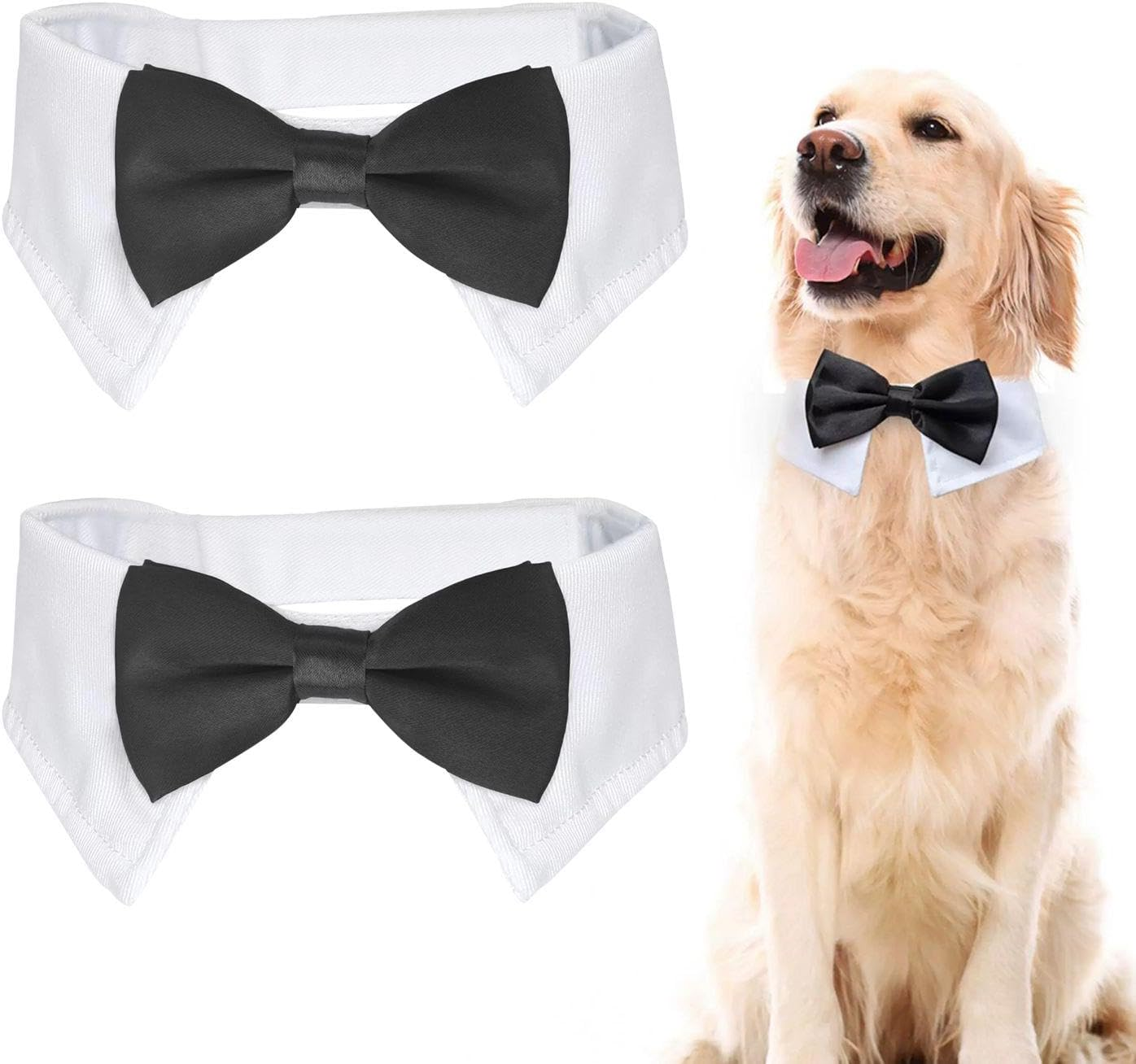 RELKLYU Pack of 2 Dog Dress Bow Tie, Pet Accessories, Creative and Funny Bow Tie, Adjustable Bow Tie, Animal Fancy Dress Supplies image number 5