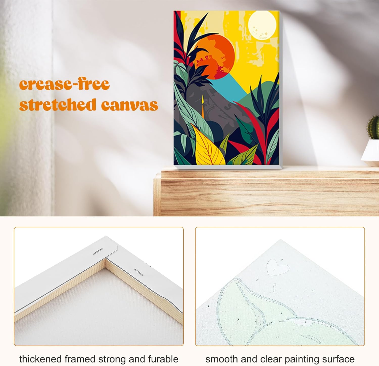 RICUVED Mountain Paint by Numbers Landscape Painting by Numbers Children with 20 X 30 Cm Wooden Frame, DIY with Brushes and Acrylic Paints, Hand Painted Oil Painting Canvas for Home Deco image number 1