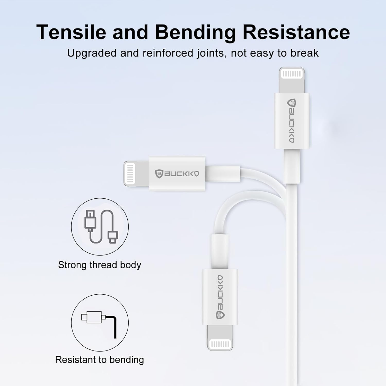 Buckko 1M 100Cm USB-C to USB-L Charge Cable Connector for Iphone 14 13 12 11 X XR 8 7 6 Pro/Pro Max plus Series, Ipad, Synchronize and Charging Cable Compatible with Lightning image number 3