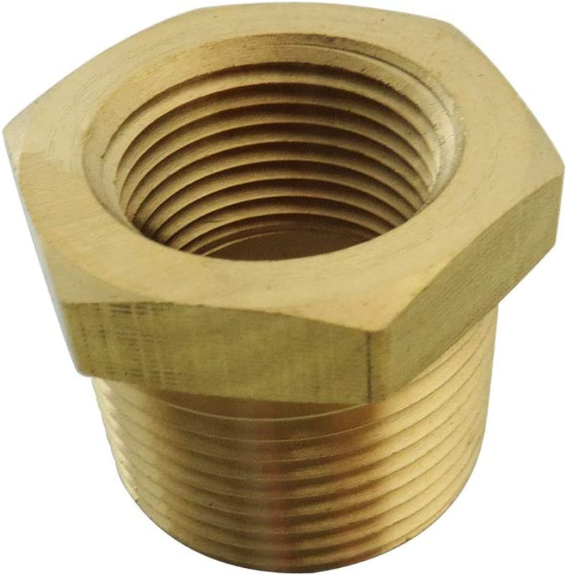 NPT Bushing Brass Hex Reducer Reducing Pipe Adapter Fitting 1/2" NPT Male X 1/4" NPT Female Thread 5Pcs image number 5