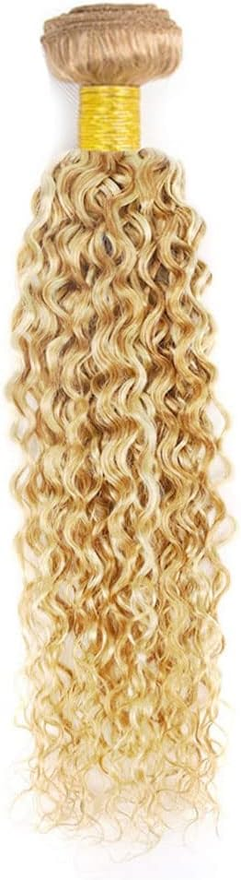 28 Inch Curly Curly Human Hair Bundles P27/613 Wet and Wavy Human Hair Bundles 613 Two Tone Bundles Blonde Mixed Honey Blonde Human Hair Weave image number 2