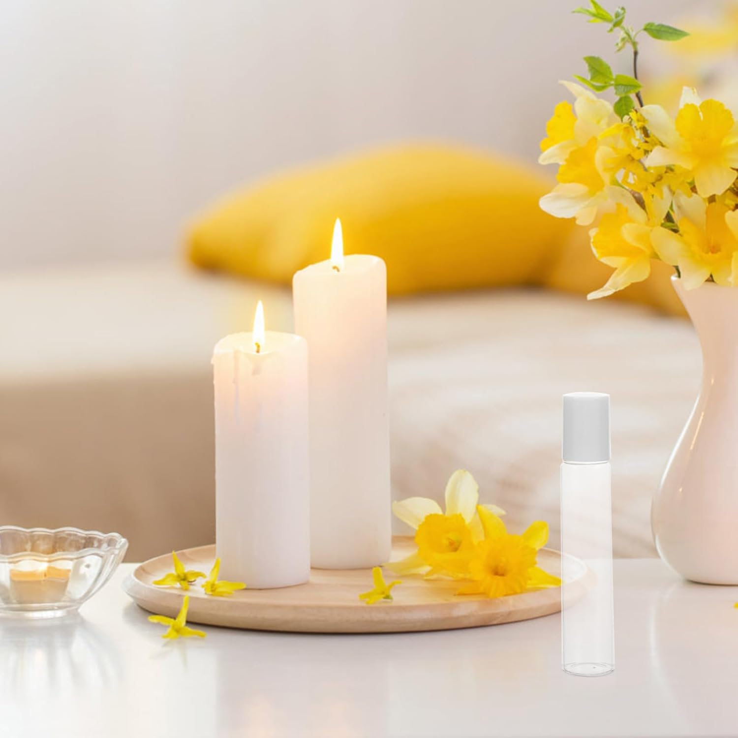 Generic 5Pcs 20Ml Refillable Glass Roller Bottles with Press Lock Essential Oil Roll-On Bottles for Travel and Skincare image number 2