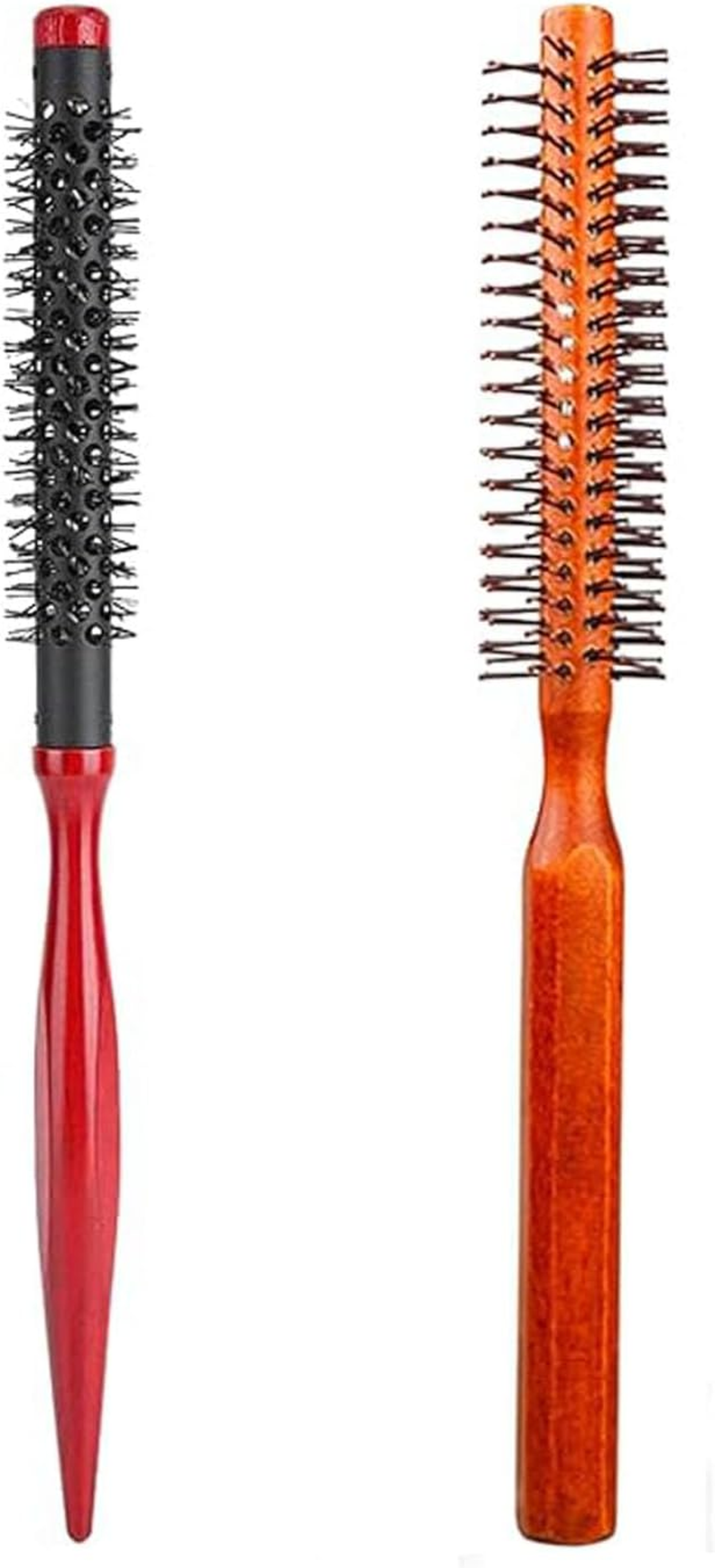 2Pcs Roller Hair Combs,Round Hair Styling Brush Curling Hair Brush for Women and Menfor Thin Hair,Bangs,Beard,Lifting,Curlingsmall round Brush for Blow Drying and Curling image number 1