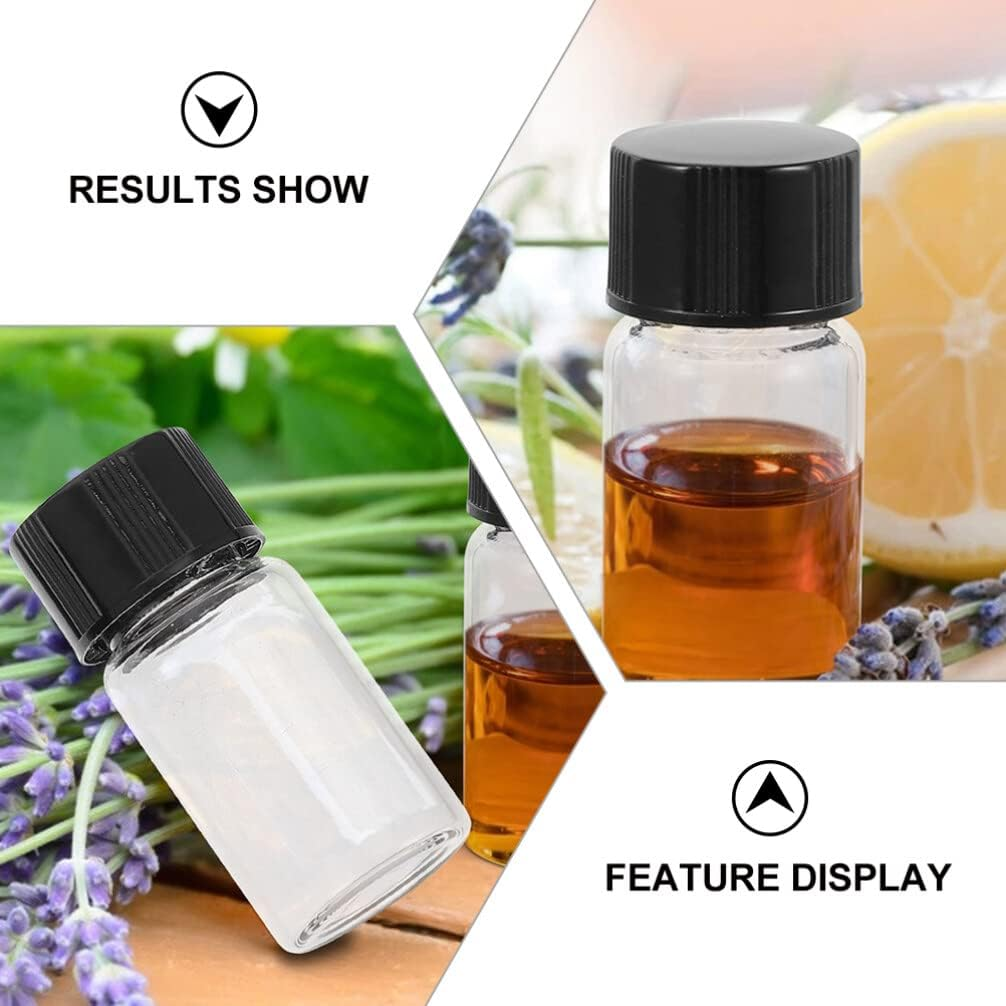 HOMSFOU Small Glass Vials, 30Pcs Clear Glass Sample Vials with Screw Cap Sampling Glass Bottles Sample Cosmetic Specimen Liquid Vials Storage Container 20Ml Lab Sample Vials,