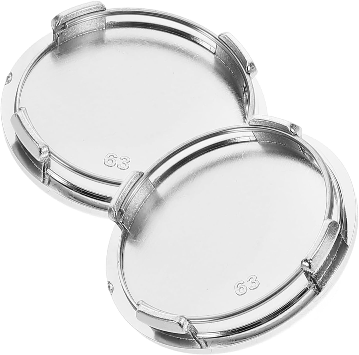 Healifty 2Pcs 63Mm Silver Universal Car Wheel Center Hub Caps Replacement Rim Covers for Automotive Tire Hubcap Accessories image number 6