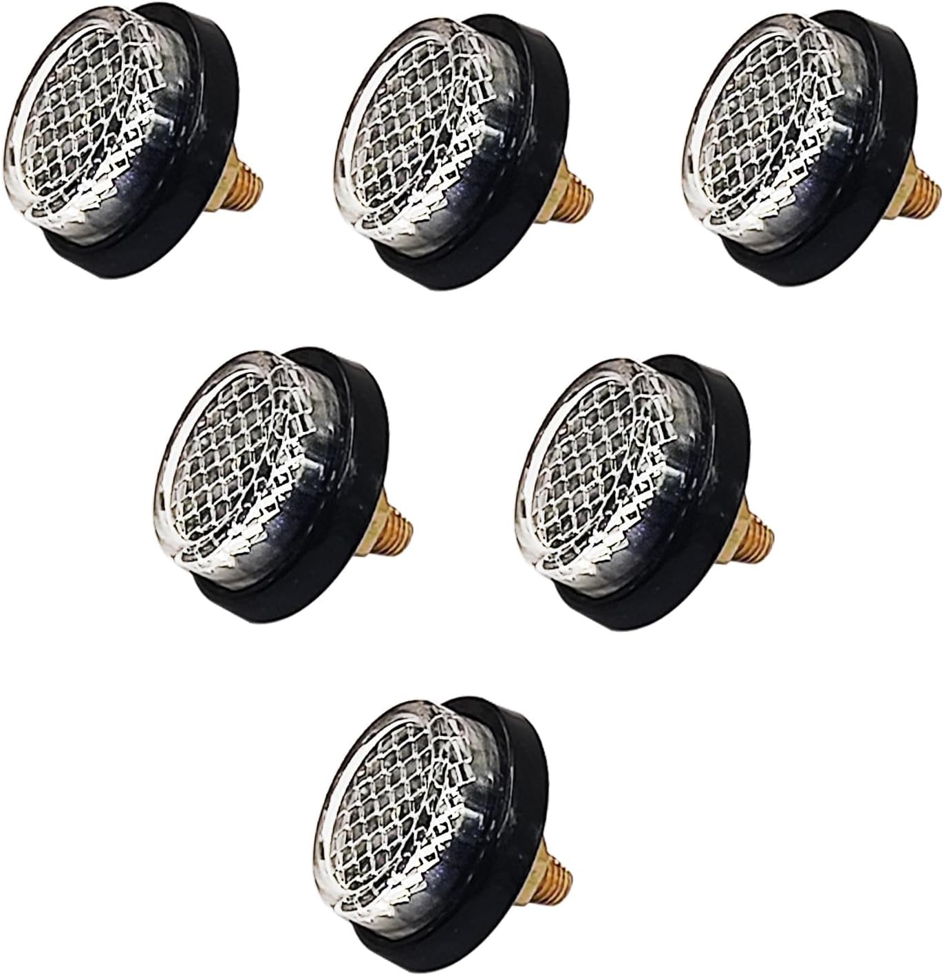 6PCS Mini Reflector with Screw Nut Type M5 Universal Screw Tag Bolt round Reflective for Motorcycle Bicycle Bike - Red