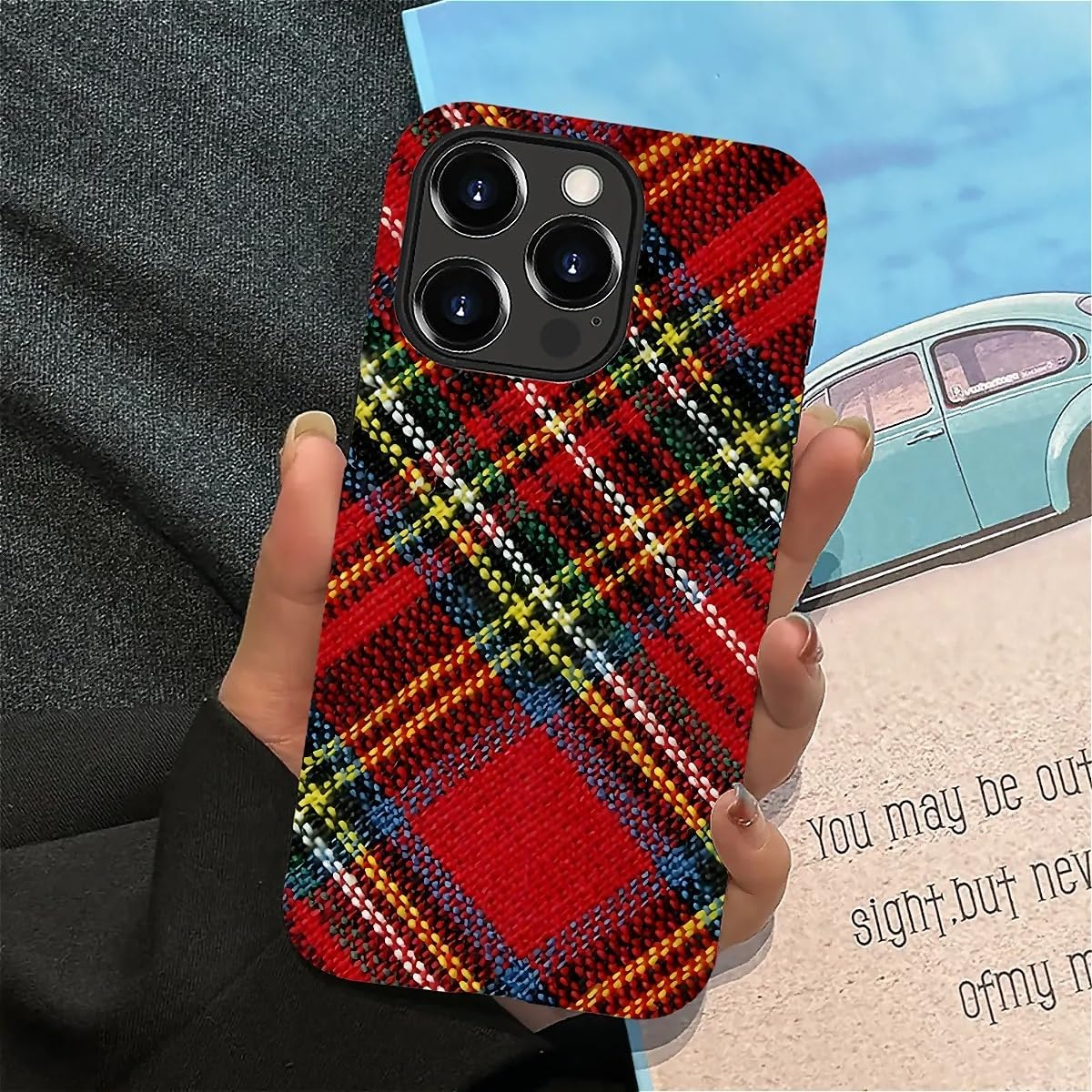 DAIZAG Case Compatible with Iphone 14 Pro Max,Durable Shock Protection Cover for Girl Women,Christmas Tartan Plaid image number 5