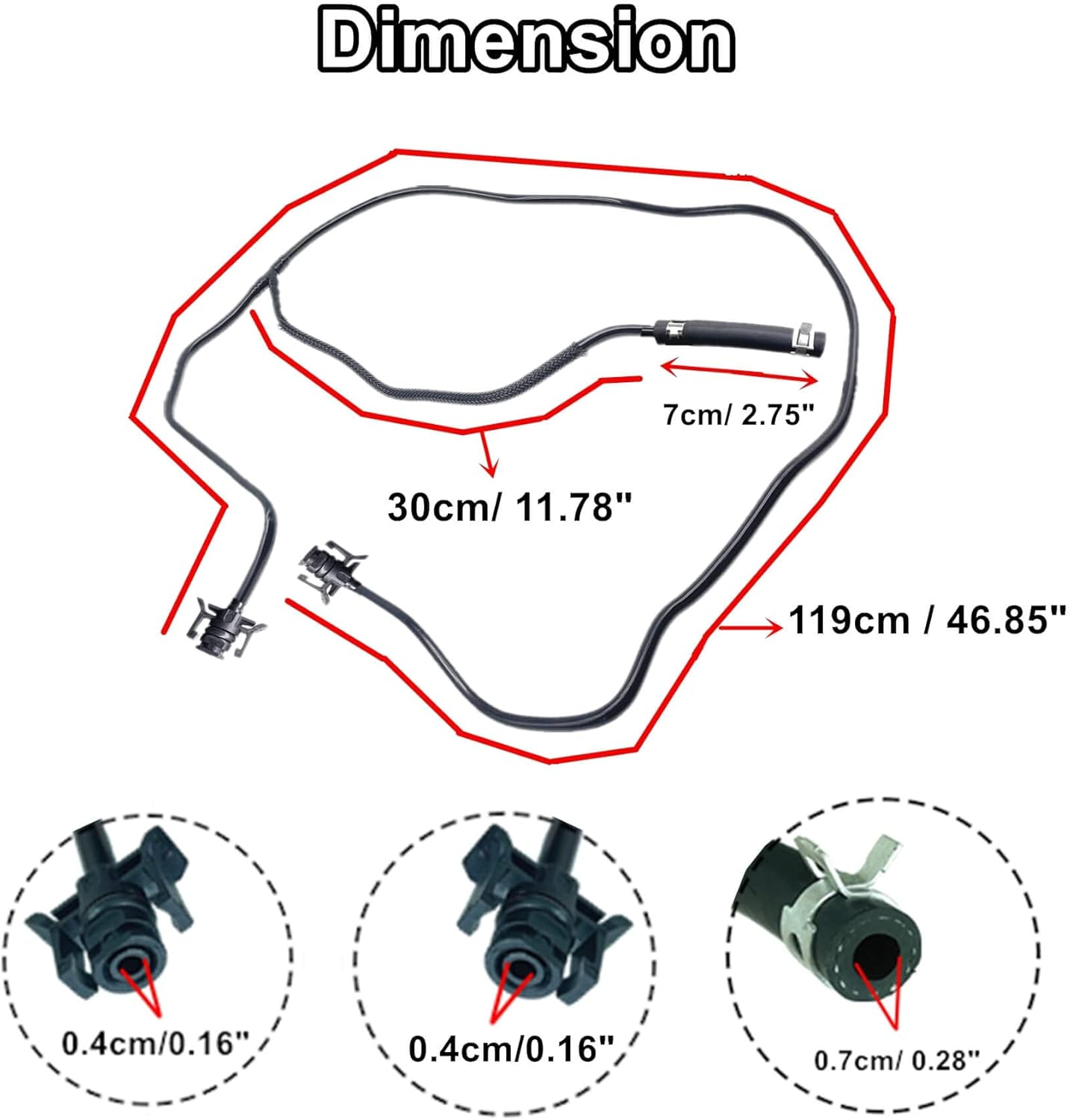 Ford Focus 2.0L L4 2012-2018 Engine Coolant Reservoir Hose, Overflow Container Replace Number BV618K012KF CV6Z-8K012-K image number 5